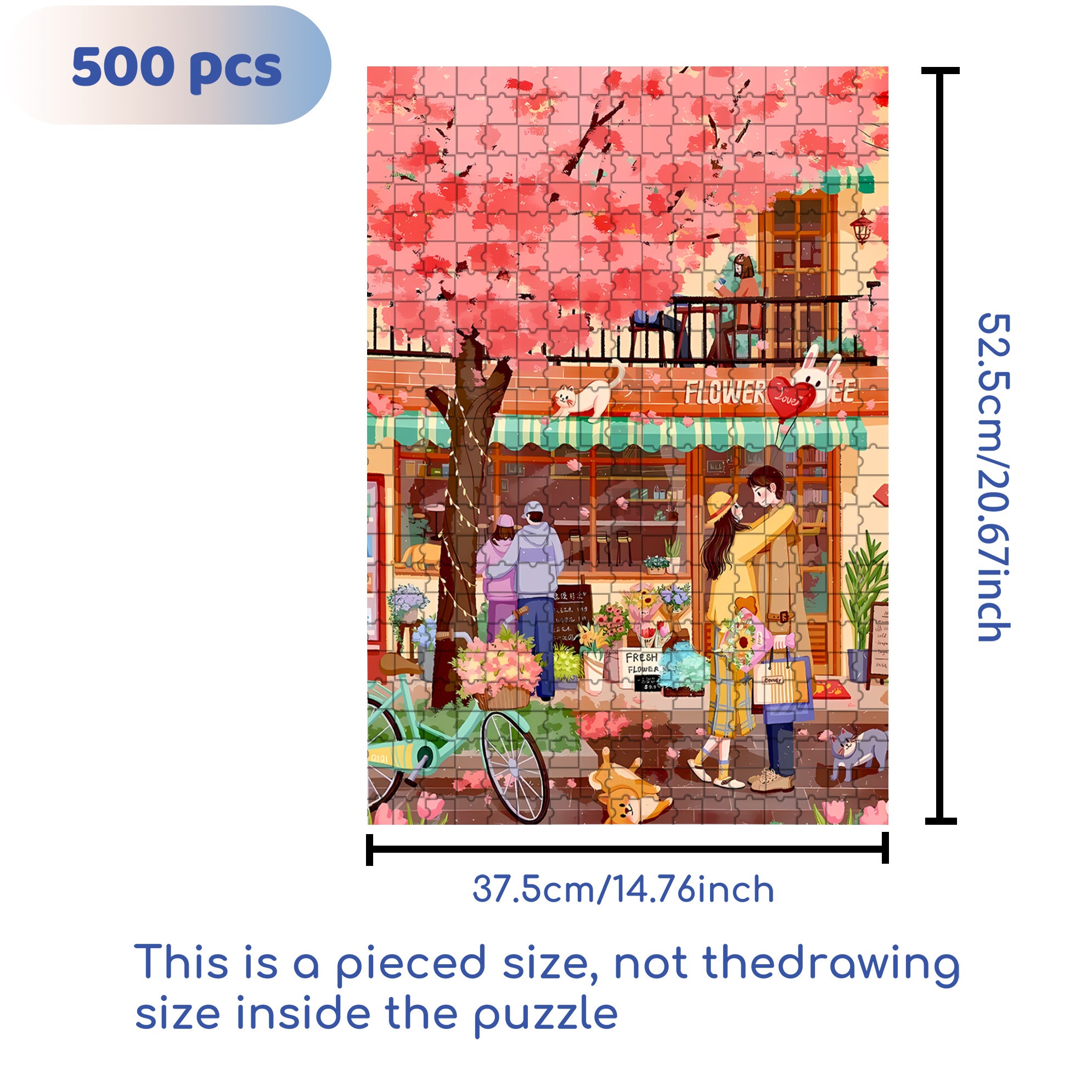 Sweet Love 500pcs/1000pcs Jigsaw Puzzle, Scratch-Resistant, Interactive Family Game & Brain-Boosting DIY Decor, Perfect for Halloween, Christmas & New Year Gifts, Family Puzzle Game