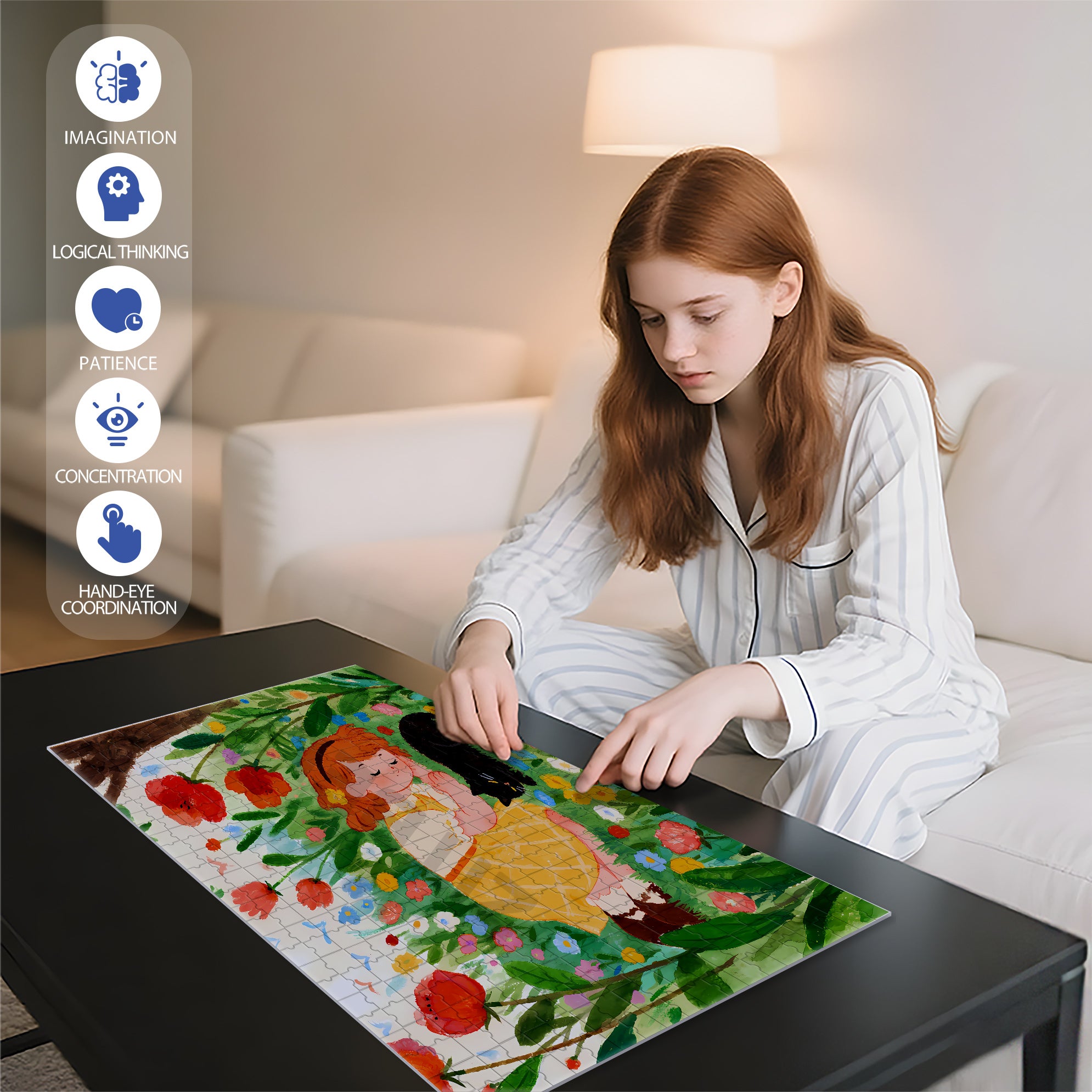 Take A Nap 500pcs/1000pcs Jigsaw Puzzle, Scratch-Resistant, Interactive Family Game & Brain-Boosting DIY Decor, Perfect for Halloween, Christmas & New Year Gifts, Family Puzzle Game