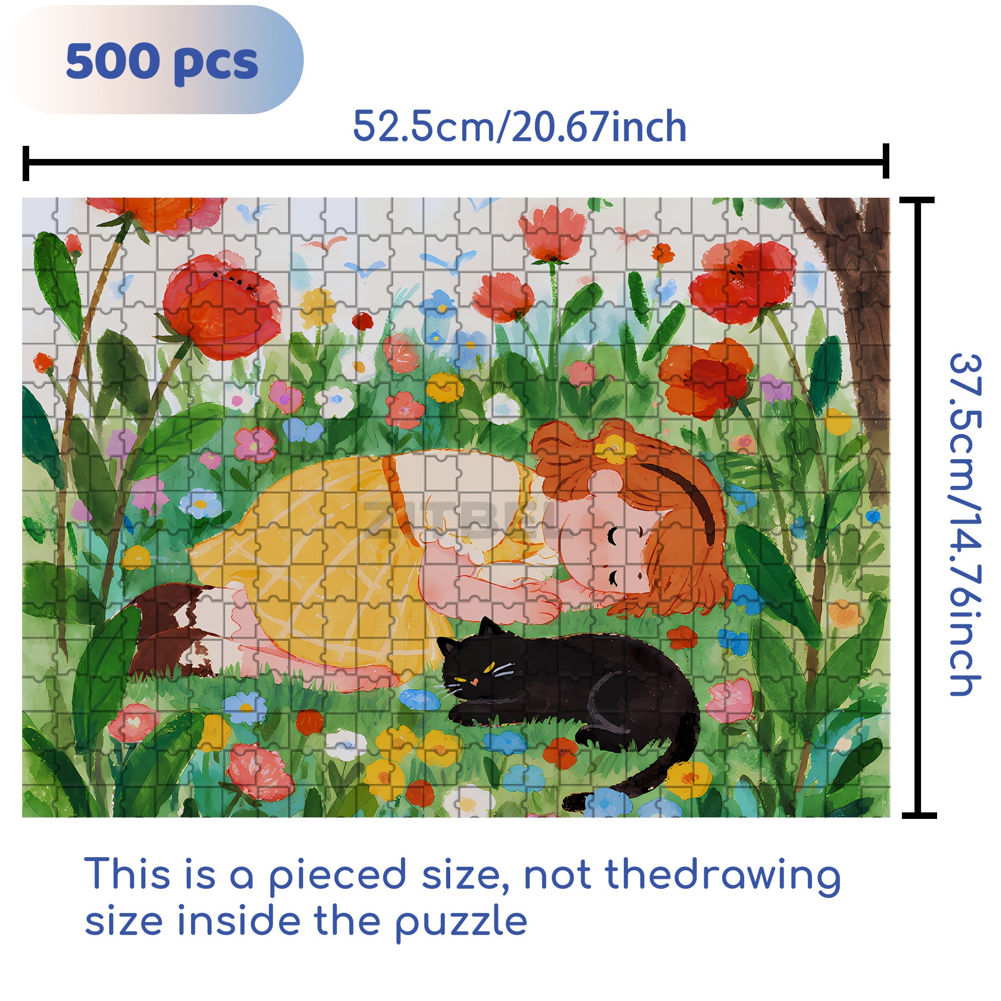 Take A Nap 500pcs/1000pcs Jigsaw Puzzle, Scratch-Resistant, Interactive Family Game & Brain-Boosting DIY Decor, Perfect for Halloween, Christmas & New Year Gifts, Family Puzzle Game