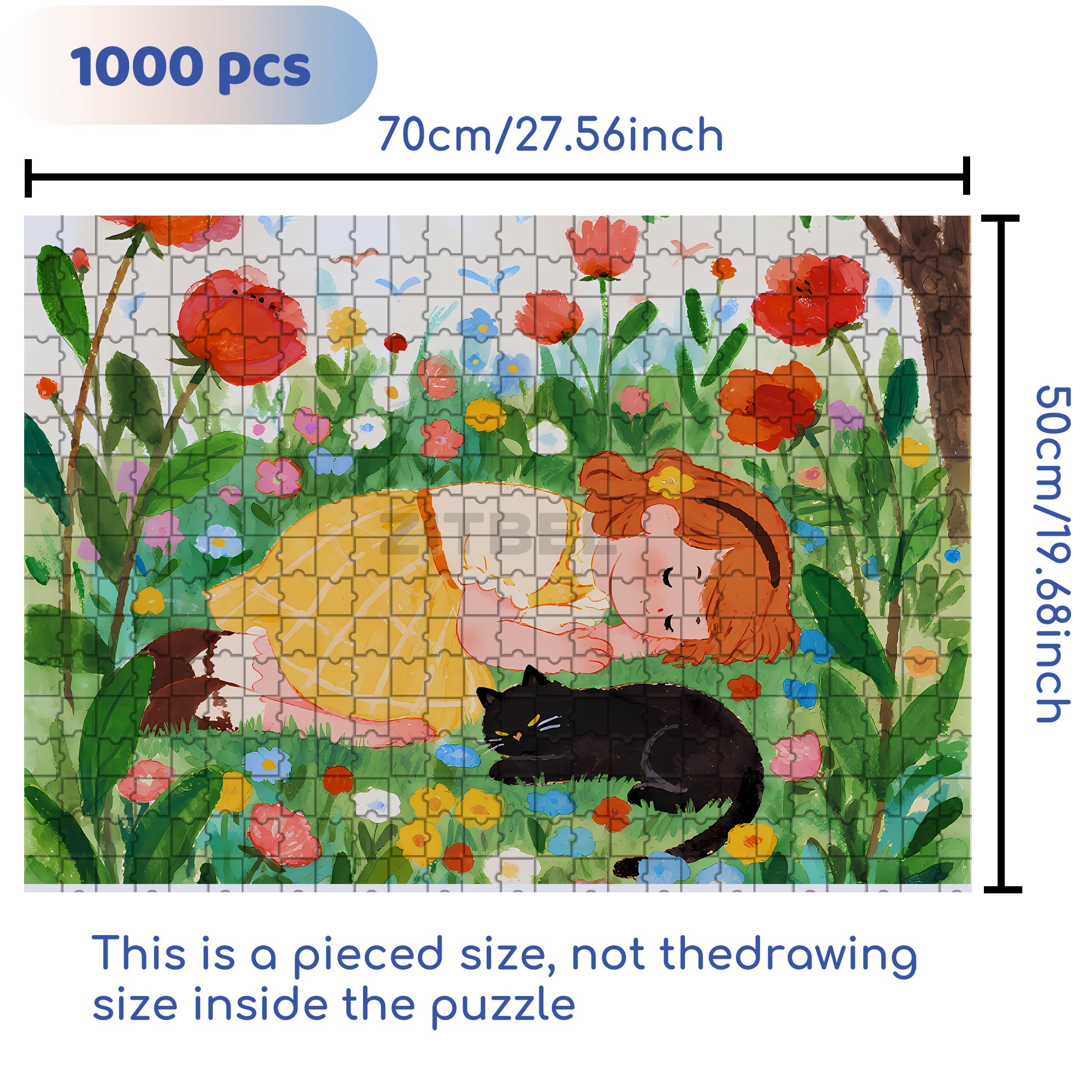Take A Nap 500pcs/1000pcs Jigsaw Puzzle, Scratch-Resistant, Interactive Family Game & Brain-Boosting DIY Decor, Perfect for Halloween, Christmas & New Year Gifts, Family Puzzle Game