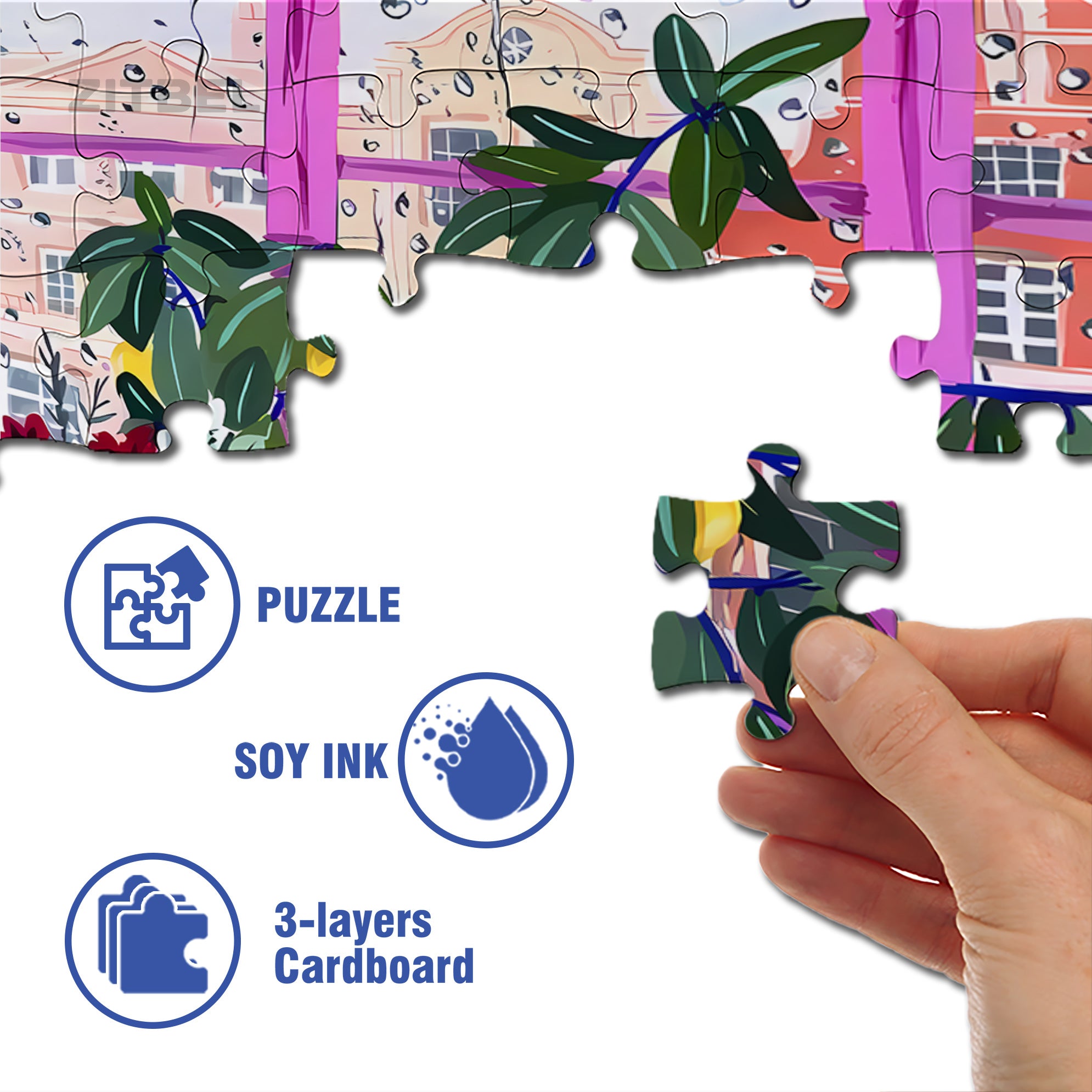 Tea 500pcs/1000pcs Jigsaw Puzzle, Scratch-Resistant, Interactive Family Game & Brain-Boosting DIY Decor, Perfect for Halloween, Christmas & New Year Gifts, Family Puzzle Game