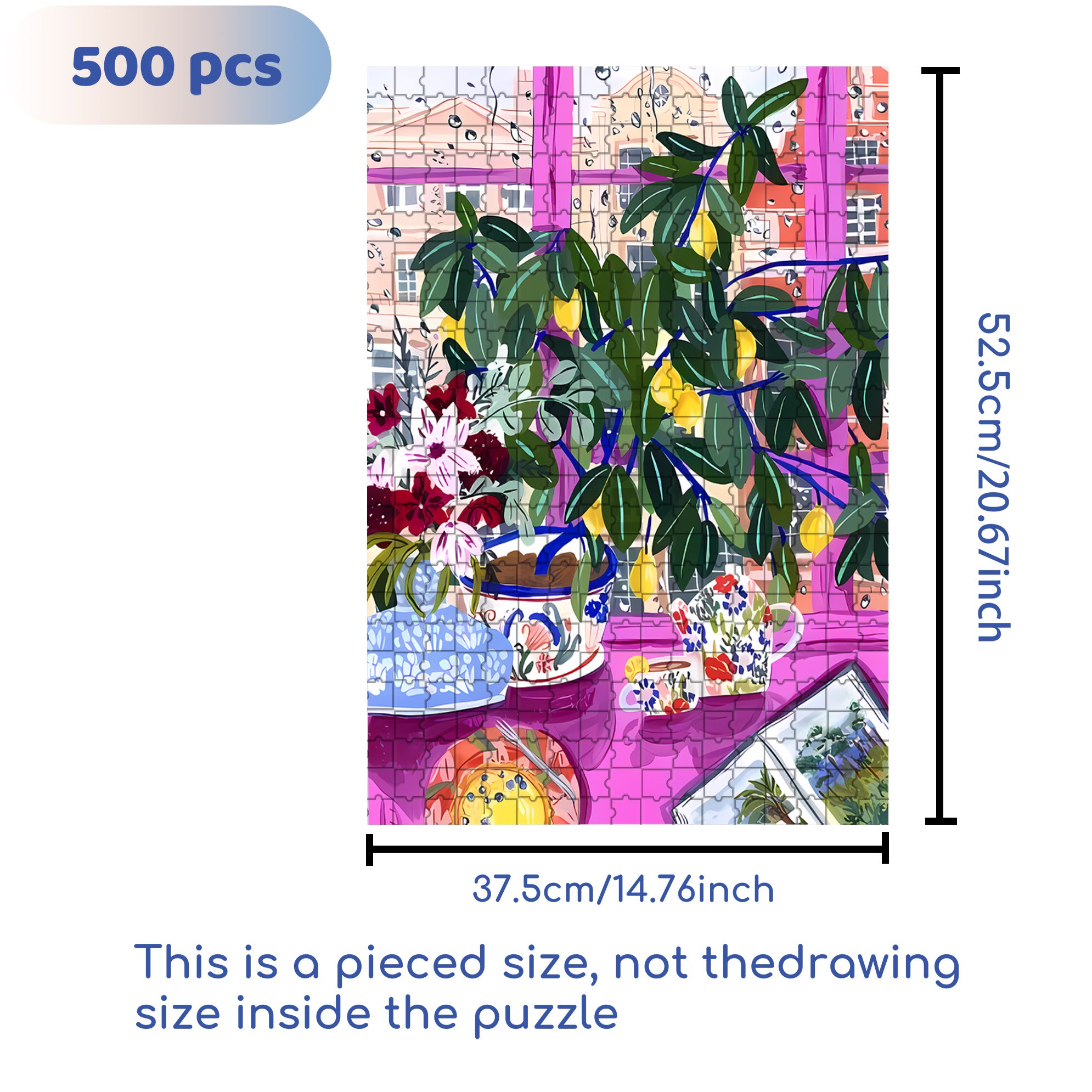 Tea 500pcs/1000pcs Jigsaw Puzzle, Scratch-Resistant, Interactive Family Game & Brain-Boosting DIY Decor, Perfect for Halloween, Christmas & New Year Gifts, Family Puzzle Game
