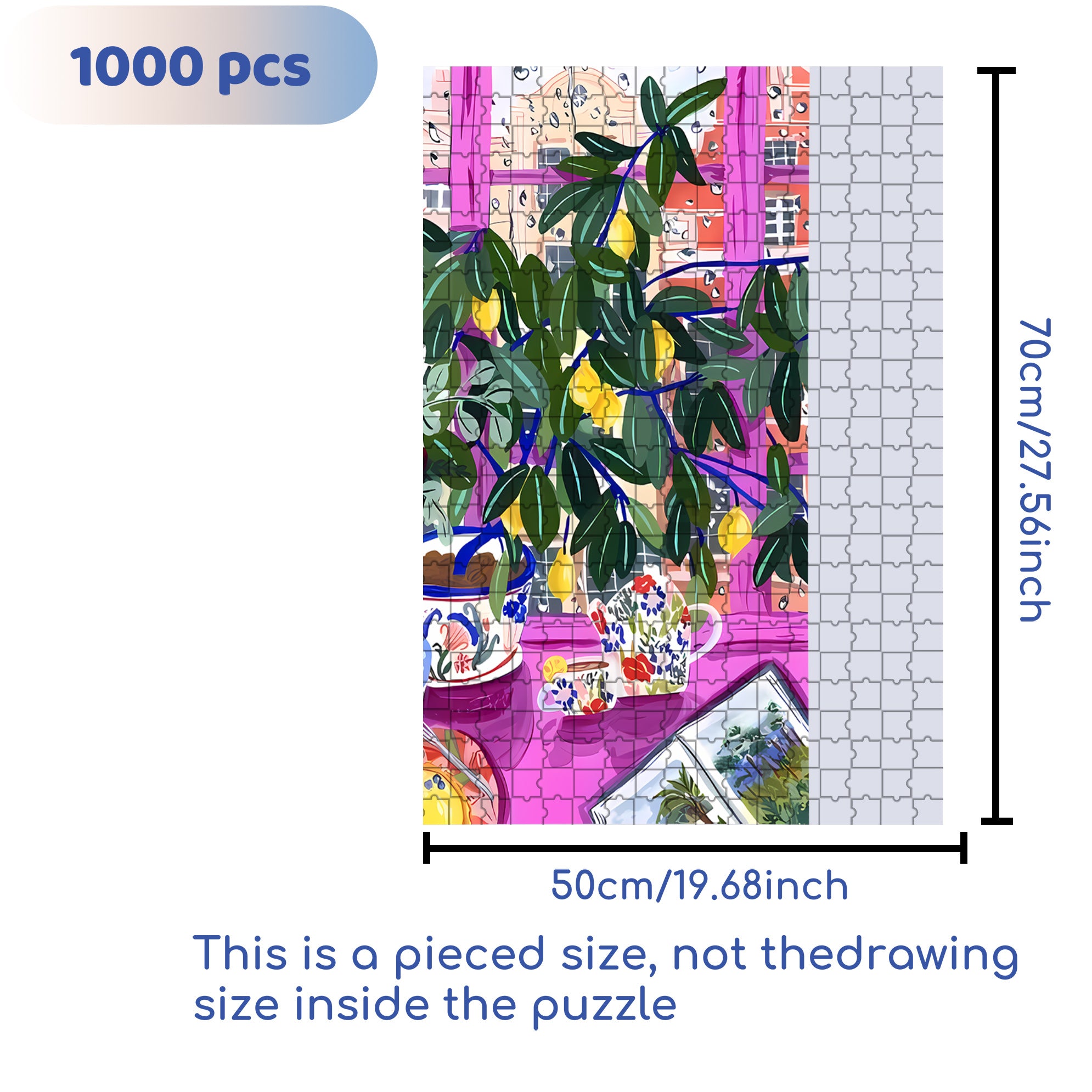 Tea 500pcs/1000pcs Jigsaw Puzzle, Scratch-Resistant, Interactive Family Game & Brain-Boosting DIY Decor, Perfect for Halloween, Christmas & New Year Gifts, Family Puzzle Game