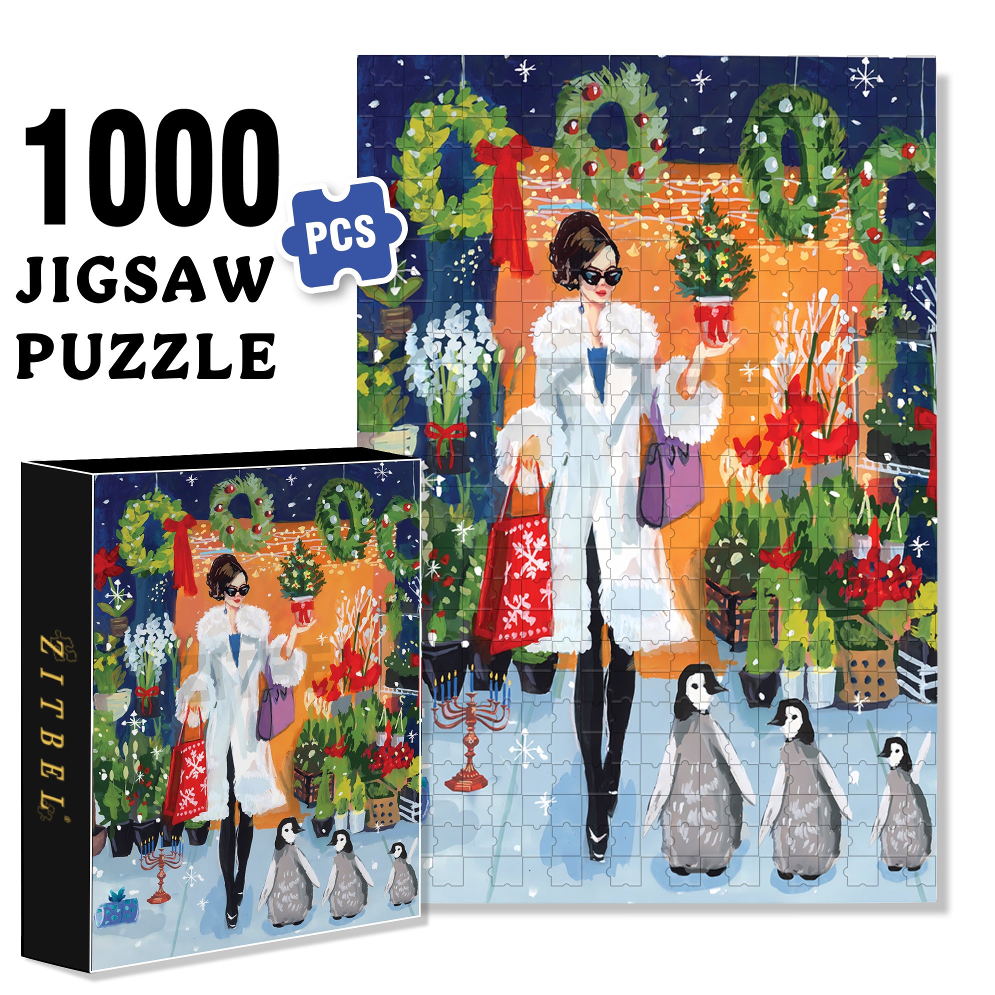 The Best Gift 500pcs/1000pcs Jigsaw Puzzle, Scratch-Resistant, Interactive Family Game & Brain-Boosting DIY Decor, Perfect for Halloween, Christmas & New Year Gifts, Family Puzzle Game