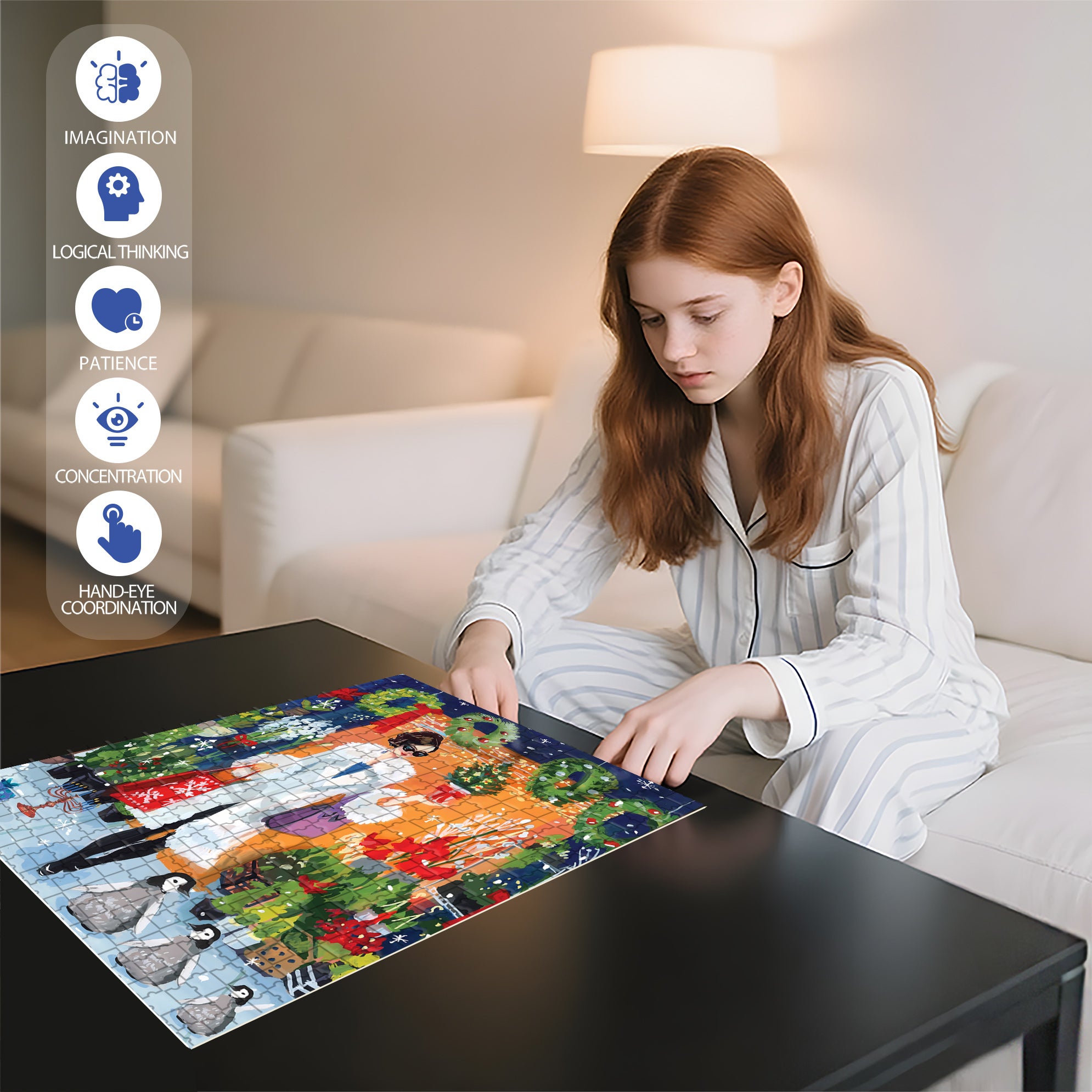 The Best Gift 500pcs/1000pcs Jigsaw Puzzle, Scratch-Resistant, Interactive Family Game & Brain-Boosting DIY Decor, Perfect for Halloween, Christmas & New Year Gifts, Family Puzzle Game