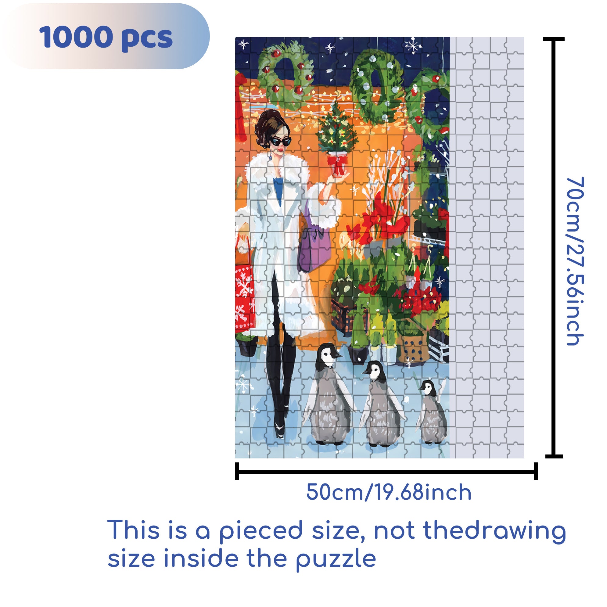 The Best Gift 500pcs/1000pcs Jigsaw Puzzle, Scratch-Resistant, Interactive Family Game & Brain-Boosting DIY Decor, Perfect for Halloween, Christmas & New Year Gifts, Family Puzzle Game