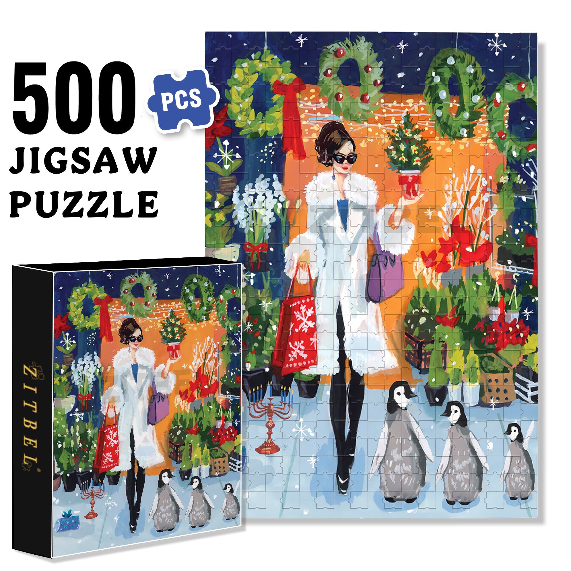 The Best Gift 500pcs/1000pcs Jigsaw Puzzle, Scratch-Resistant, Interactive Family Game & Brain-Boosting DIY Decor, Perfect for Halloween, Christmas & New Year Gifts, Family Puzzle Game