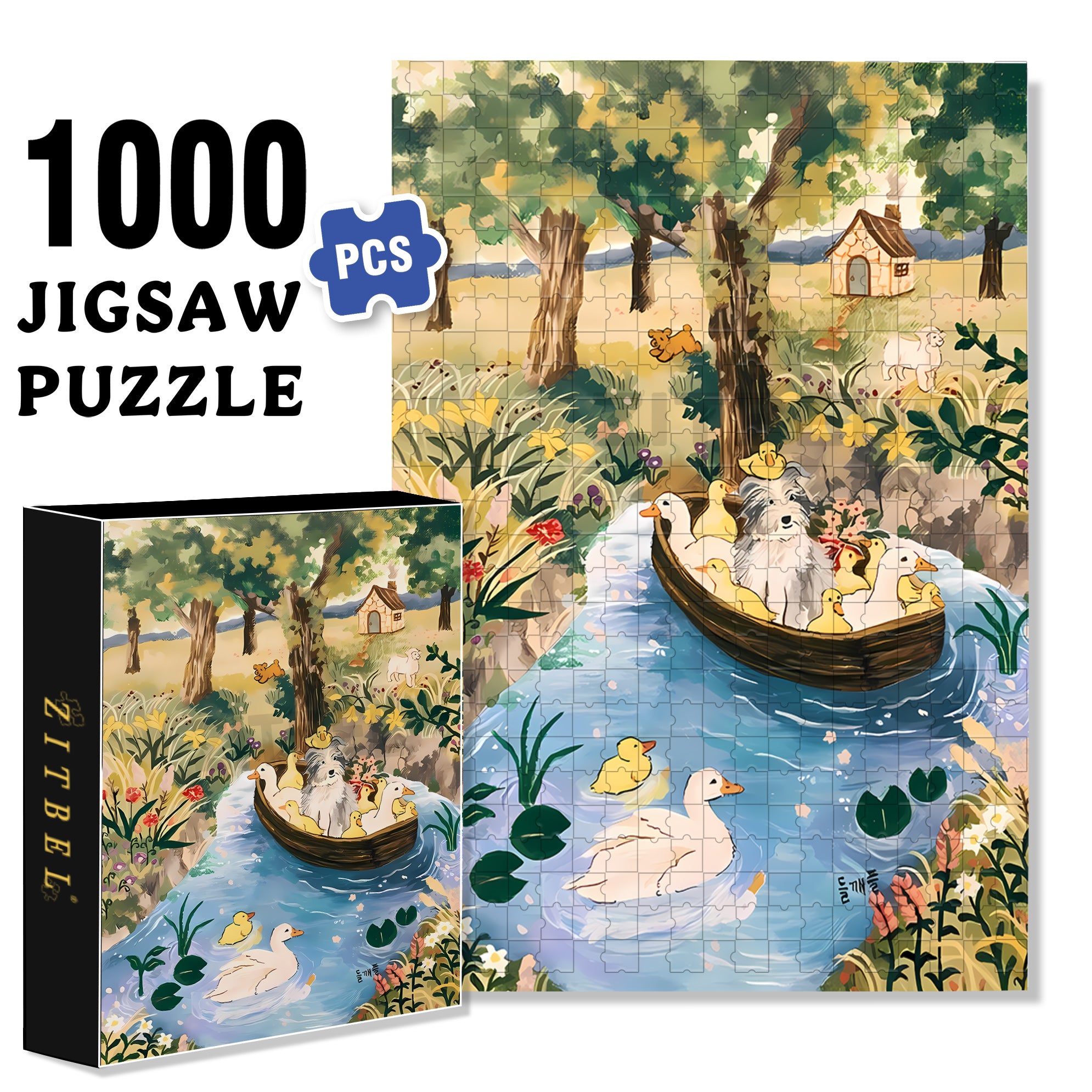 The Day A Dear Friend Visits Home 500pcs/1000pcs Jigsaw Puzzle, Scratch-Resistant, Interactive Family Game & Brain-Boosting DIY Decor, Perfect for Halloween, Christmas & New Year Gifts, Family Puzzle Game