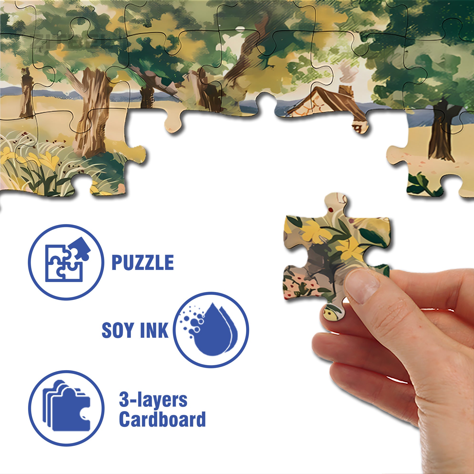 The Day A Dear Friend Visits Home 500pcs/1000pcs Jigsaw Puzzle, Scratch-Resistant, Interactive Family Game & Brain-Boosting DIY Decor, Perfect for Halloween, Christmas & New Year Gifts, Family Puzzle Game