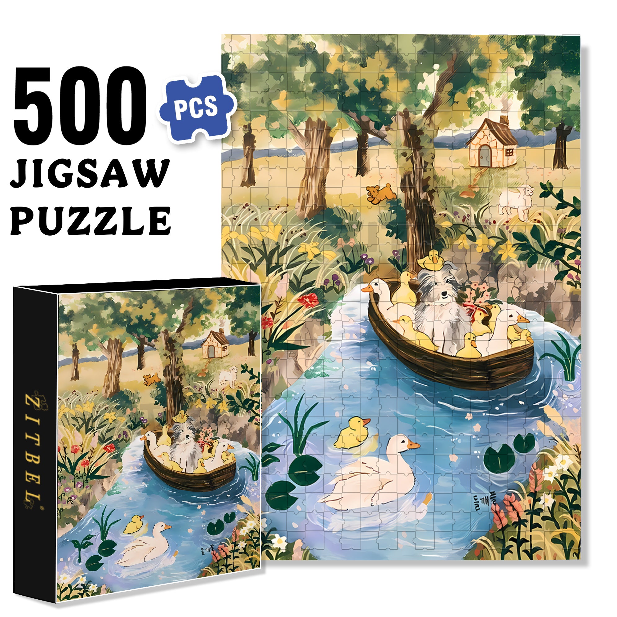 The Day A Dear Friend Visits Home 500pcs/1000pcs Jigsaw Puzzle, Scratch-Resistant, Interactive Family Game & Brain-Boosting DIY Decor, Perfect for Halloween, Christmas & New Year Gifts, Family Puzzle Game
