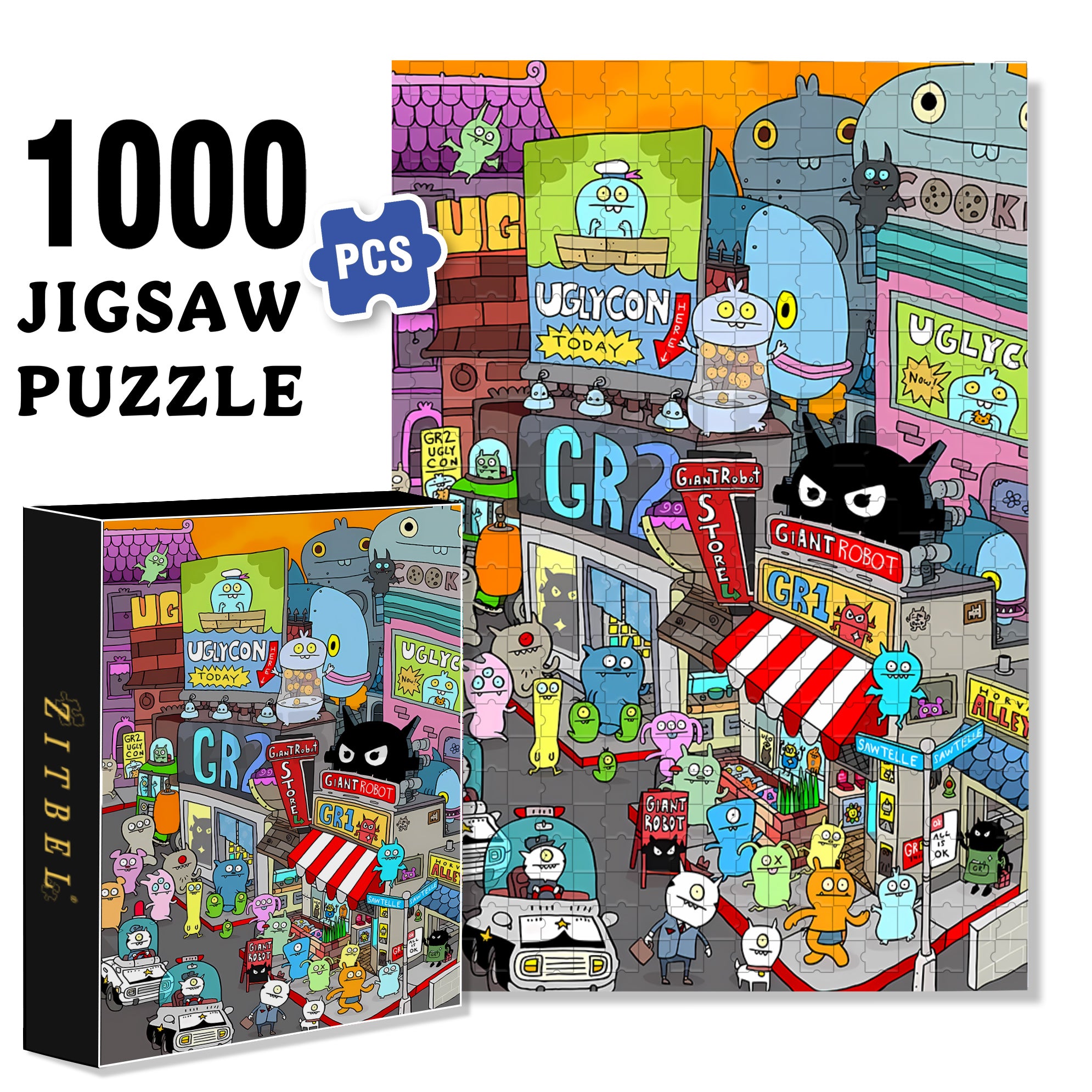 The Monsters 500pcs/1000pcs Jigsaw Puzzle, Scratch-Resistant, Interactive Family Game & Brain-Boosting DIY Decor, Perfect for Halloween, Christmas & New Year Gifts, Family Puzzle Game