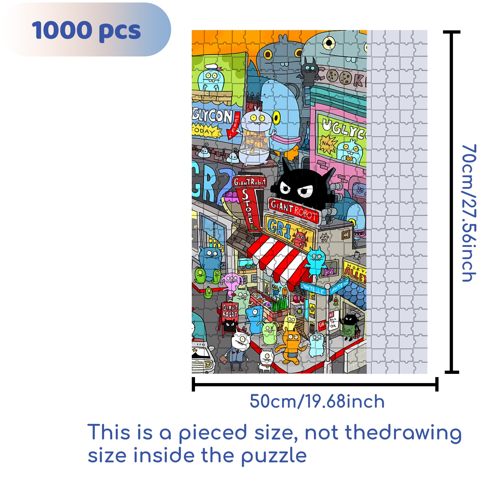 The Monsters 500pcs/1000pcs Jigsaw Puzzle, Scratch-Resistant, Interactive Family Game & Brain-Boosting DIY Decor, Perfect for Halloween, Christmas & New Year Gifts, Family Puzzle Game