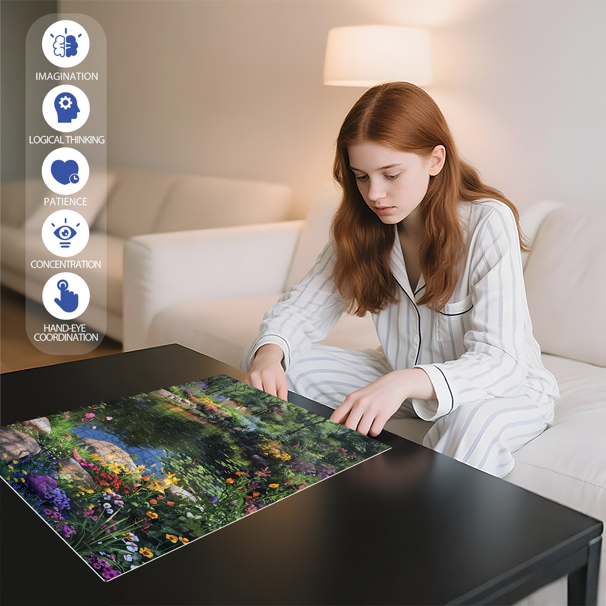 The Pond In Spring 500pcs/1000pcs Jigsaw Puzzle, Scratch-Resistant, Interactive Family Game & Brain-Boosting DIY Decor, Perfect for Halloween, Christmas & New Year Gifts, Family Puzzle Game