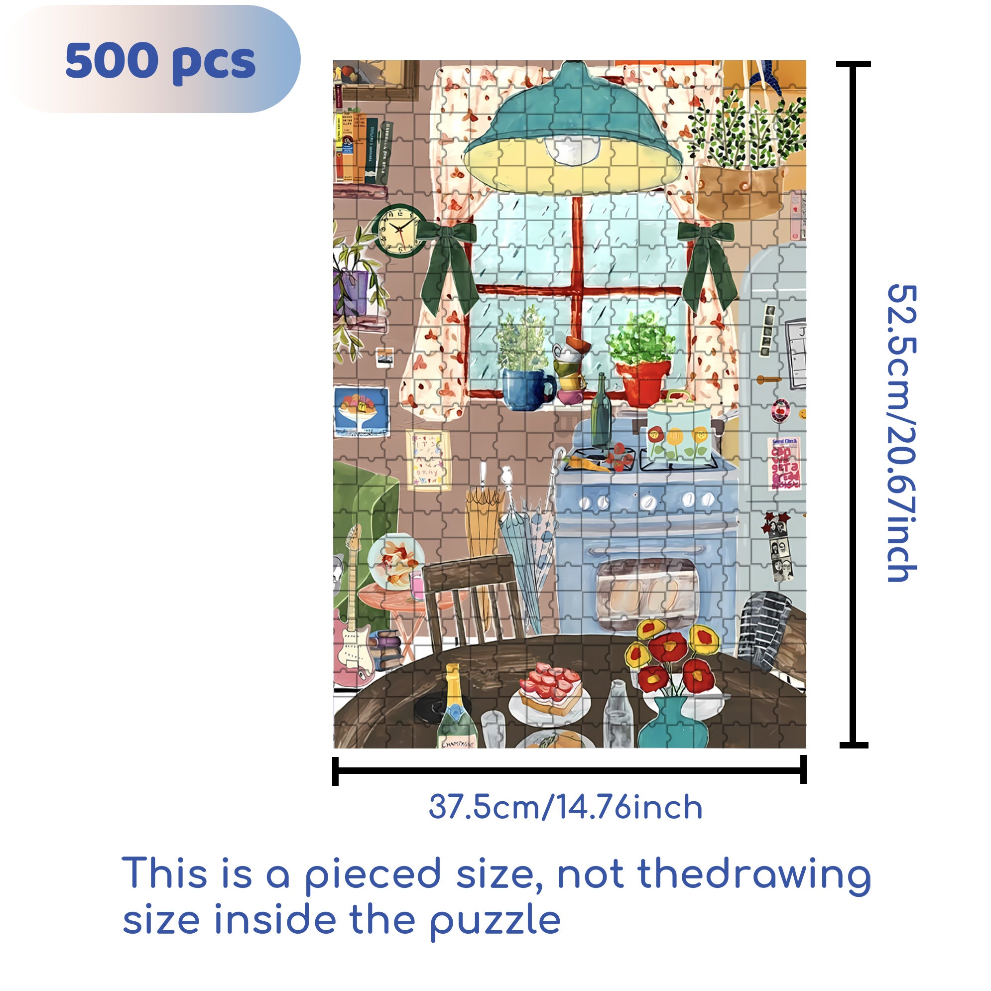 The Rainy Day 500pcs/1000pcs Jigsaw Puzzle, Scratch-Resistant, Interactive Family Game & Brain-Boosting DIY Decor, Perfect for Halloween, Christmas & New Year Gifts, Family Puzzle Game