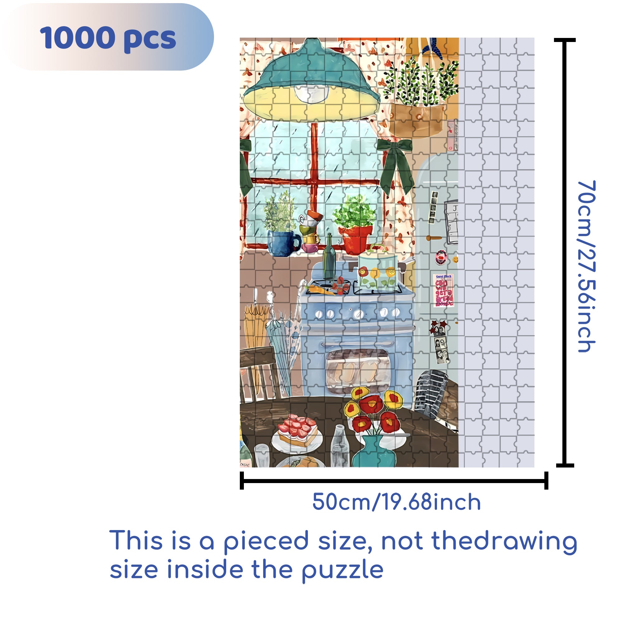 The Rainy Day 500pcs/1000pcs Jigsaw Puzzle, Scratch-Resistant, Interactive Family Game & Brain-Boosting DIY Decor, Perfect for Halloween, Christmas & New Year Gifts, Family Puzzle Game