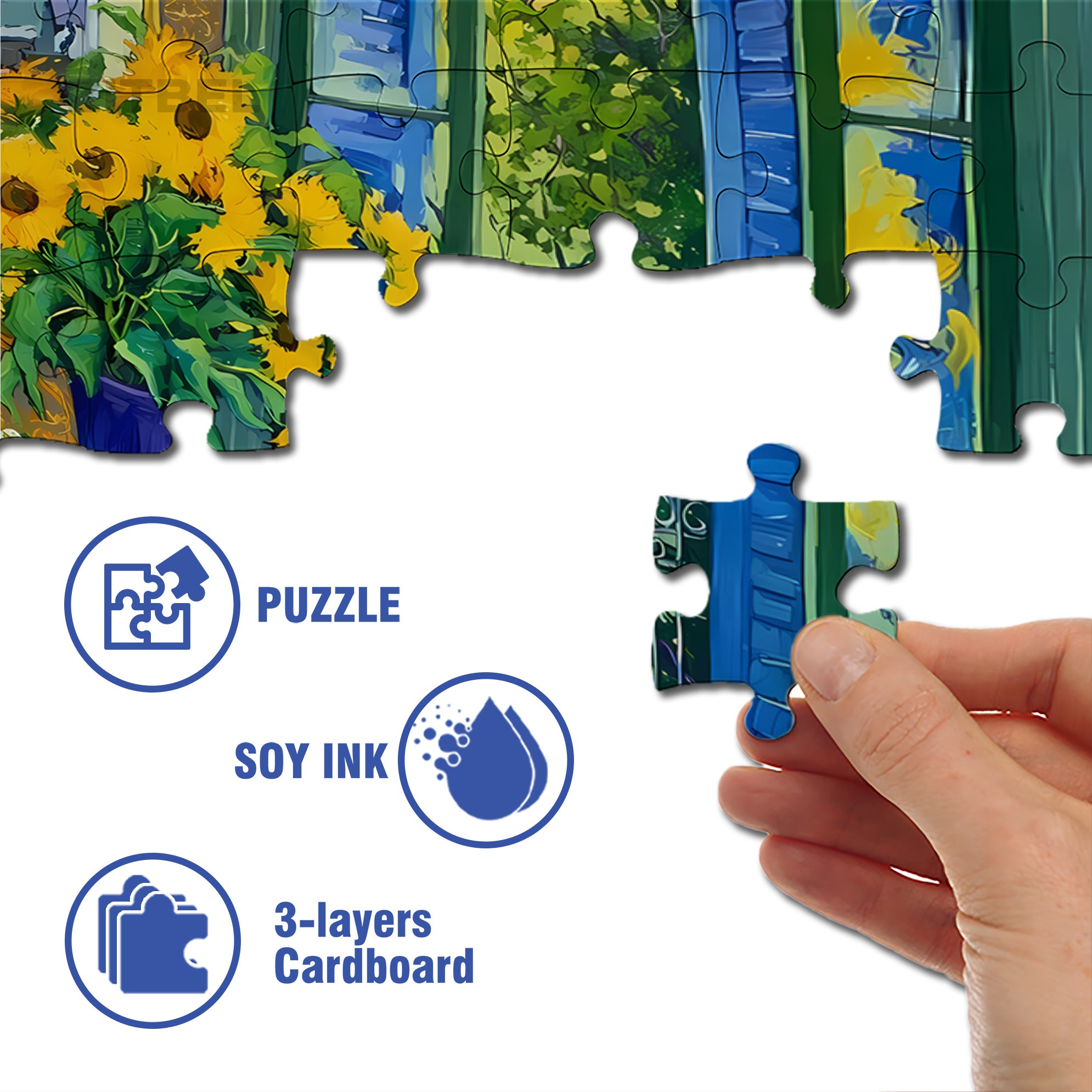 The Summer Of Sunflowers 500pcs/1000pcs Jigsaw Puzzle, Scratch-Resistant, Interactive Family Game & Brain-Boosting DIY Decor, Perfect for Halloween, Christmas & New Year Gifts, Family Puzzle Game
