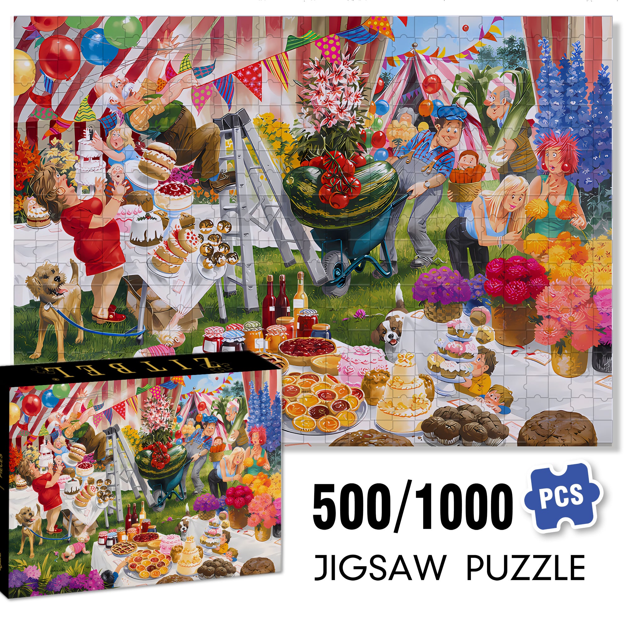 The Summer Show 500pcs/1000pcs Jigsaw Puzzle, Scratch-Resistant, Interactive Family Game & Brain-Boosting DIY Decor, Perfect for Halloween, Christmas & New Year Gifts, Family Puzzle Game