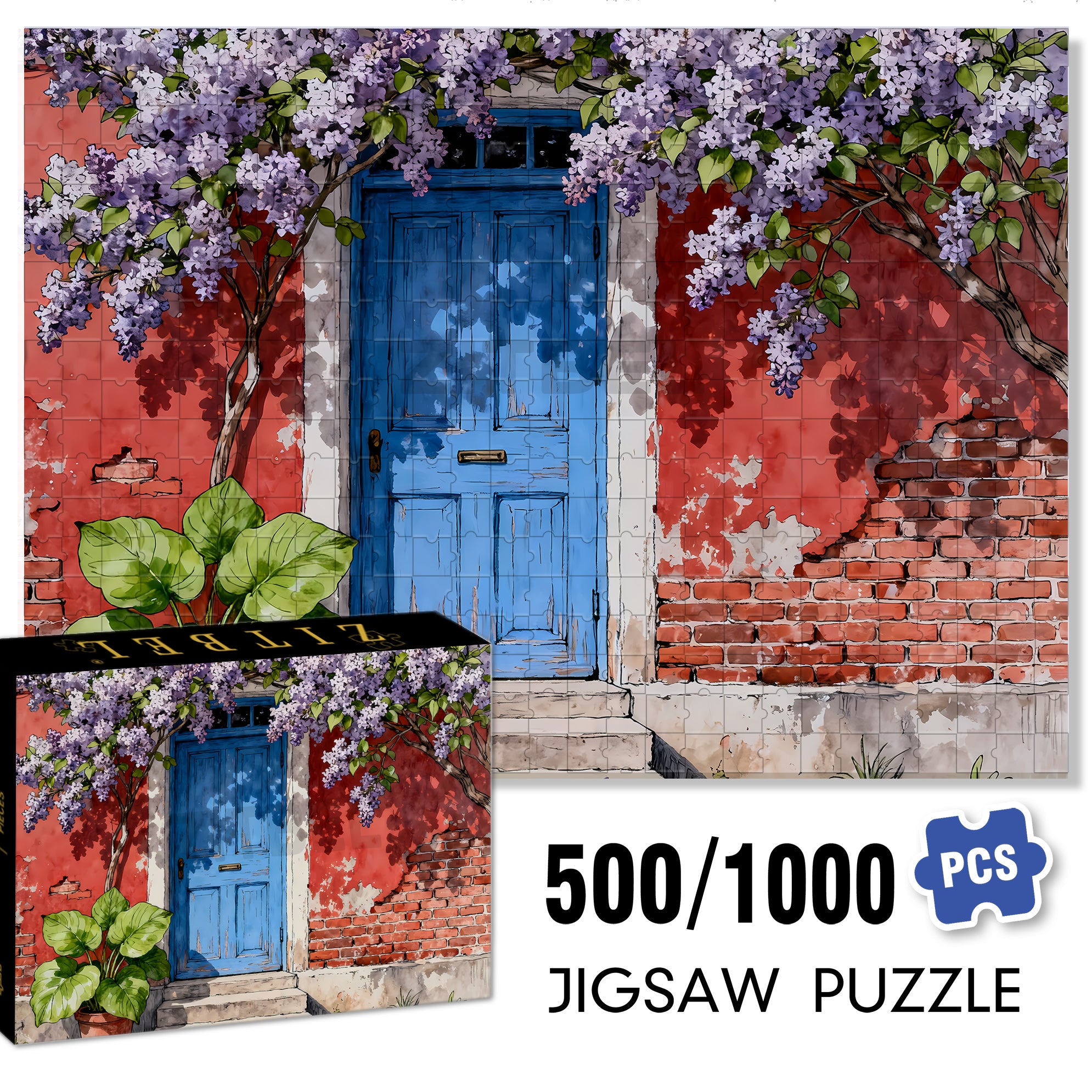 The Wisteria House 500pcs/1000pcs Jigsaw Puzzle, Scratch-Resistant, Interactive Family Game & Brain-Boosting DIY Decor, Perfect for Halloween, Christmas & New Year Gifts, Family Puzzle Game