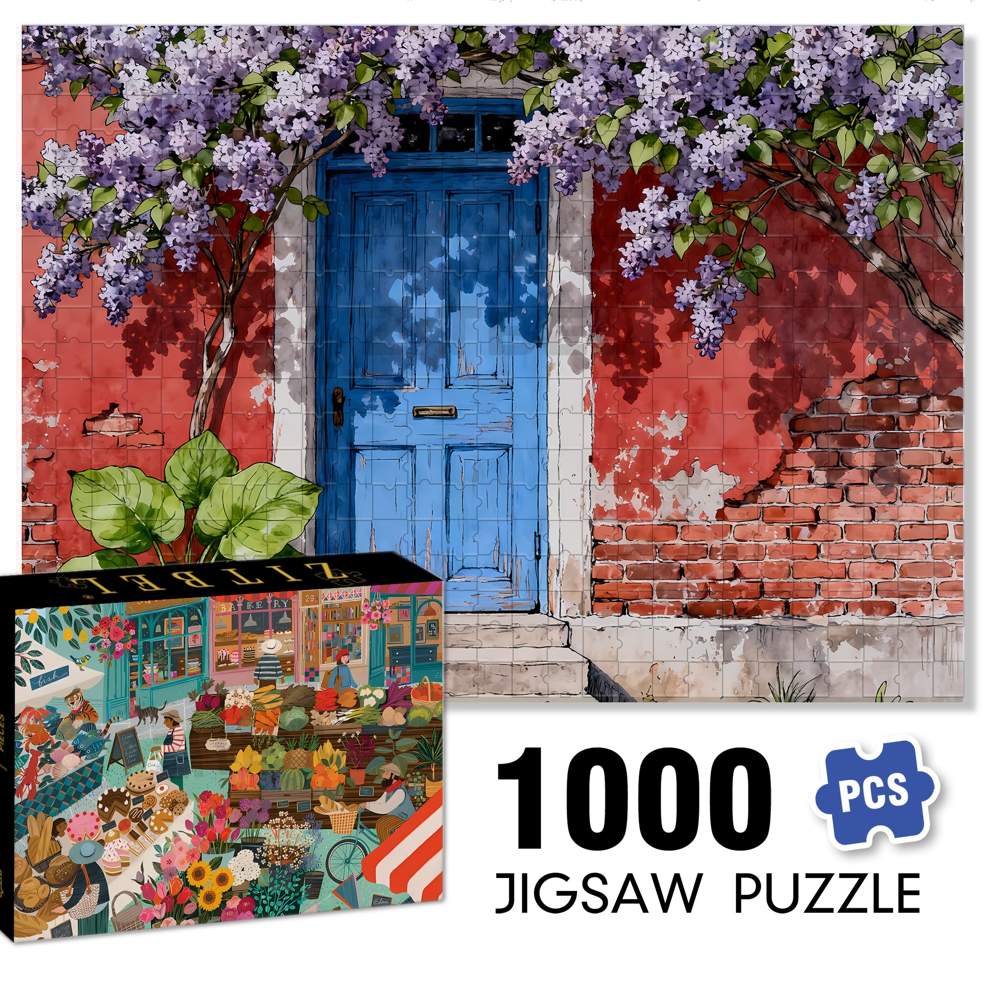 The Wisteria House 500pcs/1000pcs Jigsaw Puzzle, Scratch-Resistant, Interactive Family Game & Brain-Boosting DIY Decor, Perfect for Halloween, Christmas & New Year Gifts, Family Puzzle Game