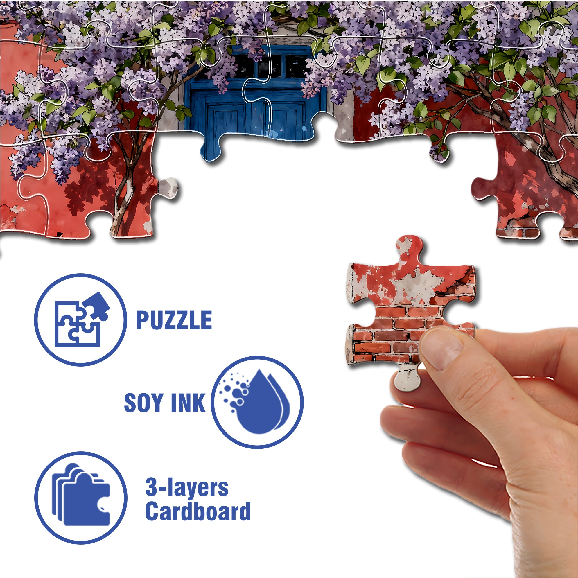 The Wisteria House 500pcs/1000pcs Jigsaw Puzzle, Scratch-Resistant, Interactive Family Game & Brain-Boosting DIY Decor, Perfect for Halloween, Christmas & New Year Gifts, Family Puzzle Game