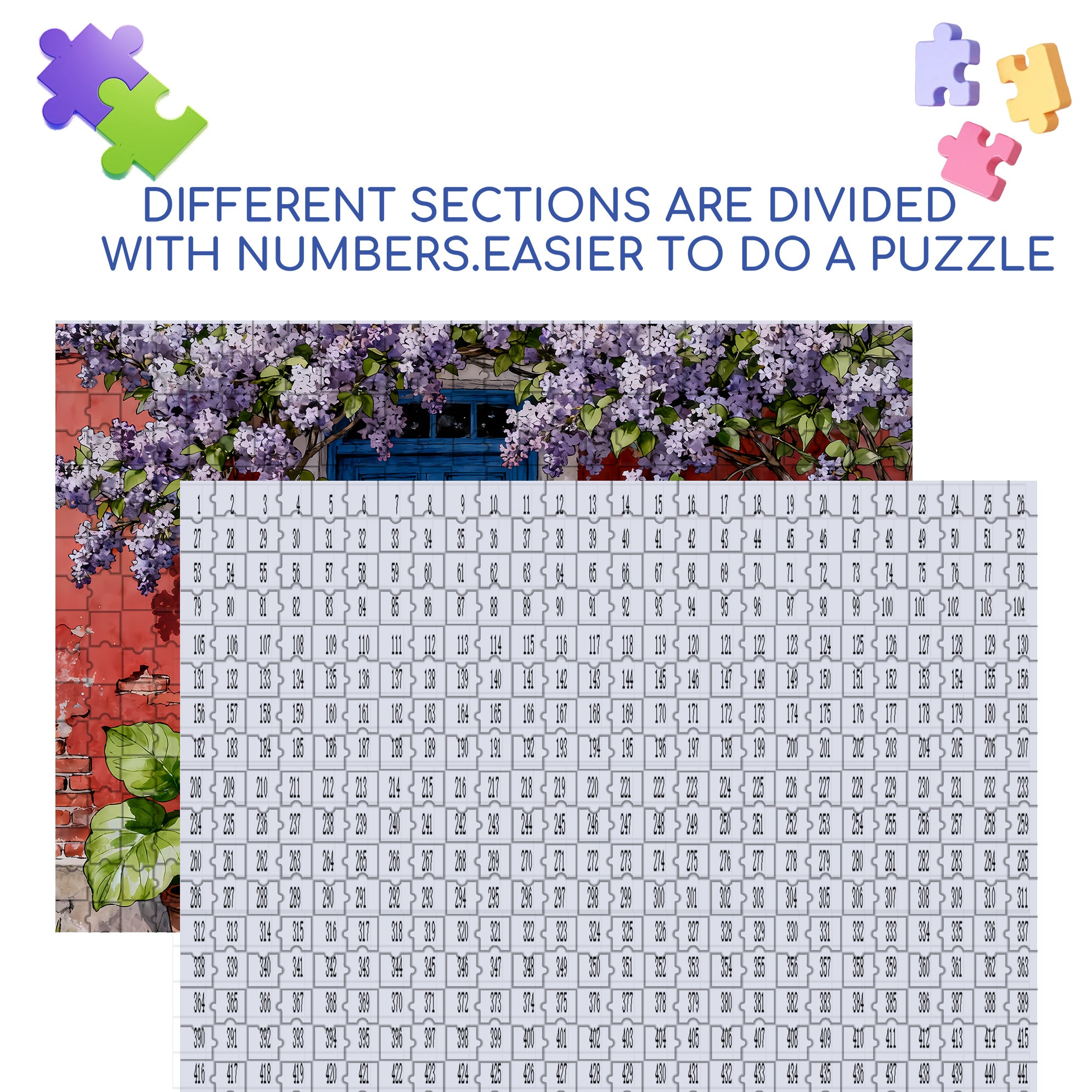 The Wisteria House 500pcs/1000pcs Jigsaw Puzzle, Scratch-Resistant, Interactive Family Game & Brain-Boosting DIY Decor, Perfect for Halloween, Christmas & New Year Gifts, Family Puzzle Game