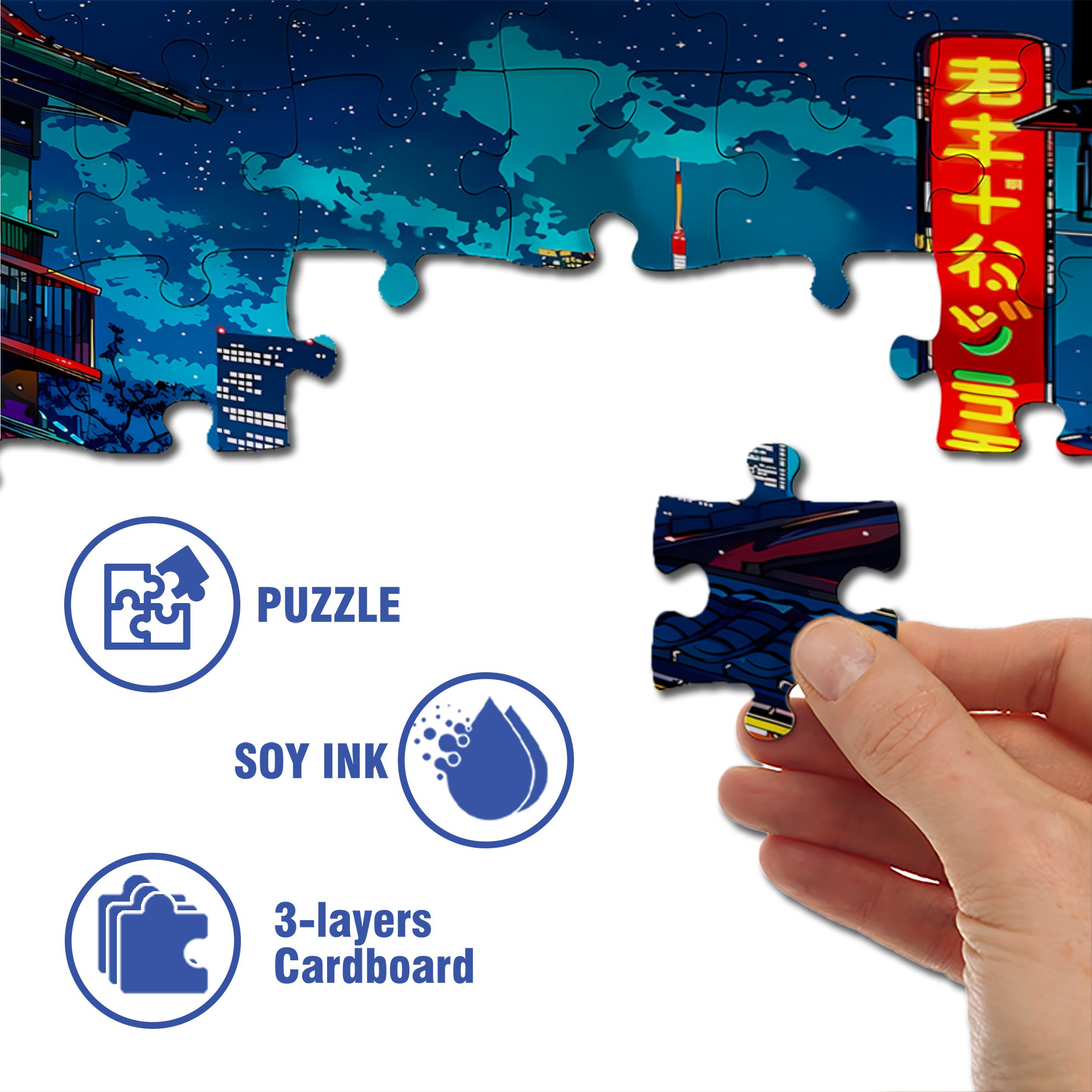 Tokyo 500pcs/1000pcs Jigsaw Puzzle, Scratch-Resistant, Interactive Family Game & Brain-Boosting DIY Decor, Perfect for Halloween, Christmas & New Year Gifts, Family Puzzle Game