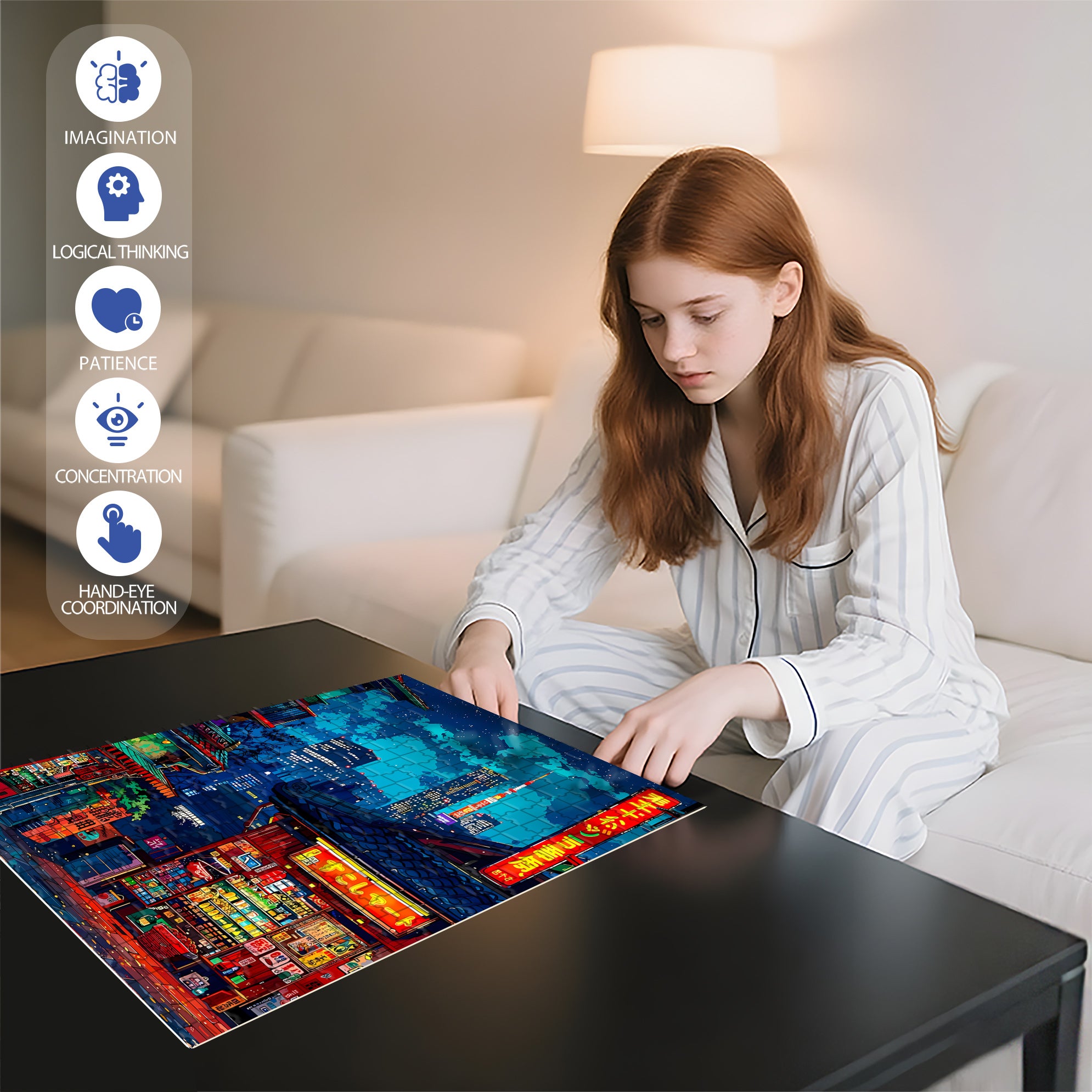 Tokyo 500pcs/1000pcs Jigsaw Puzzle, Scratch-Resistant, Interactive Family Game & Brain-Boosting DIY Decor, Perfect for Halloween, Christmas & New Year Gifts, Family Puzzle Game