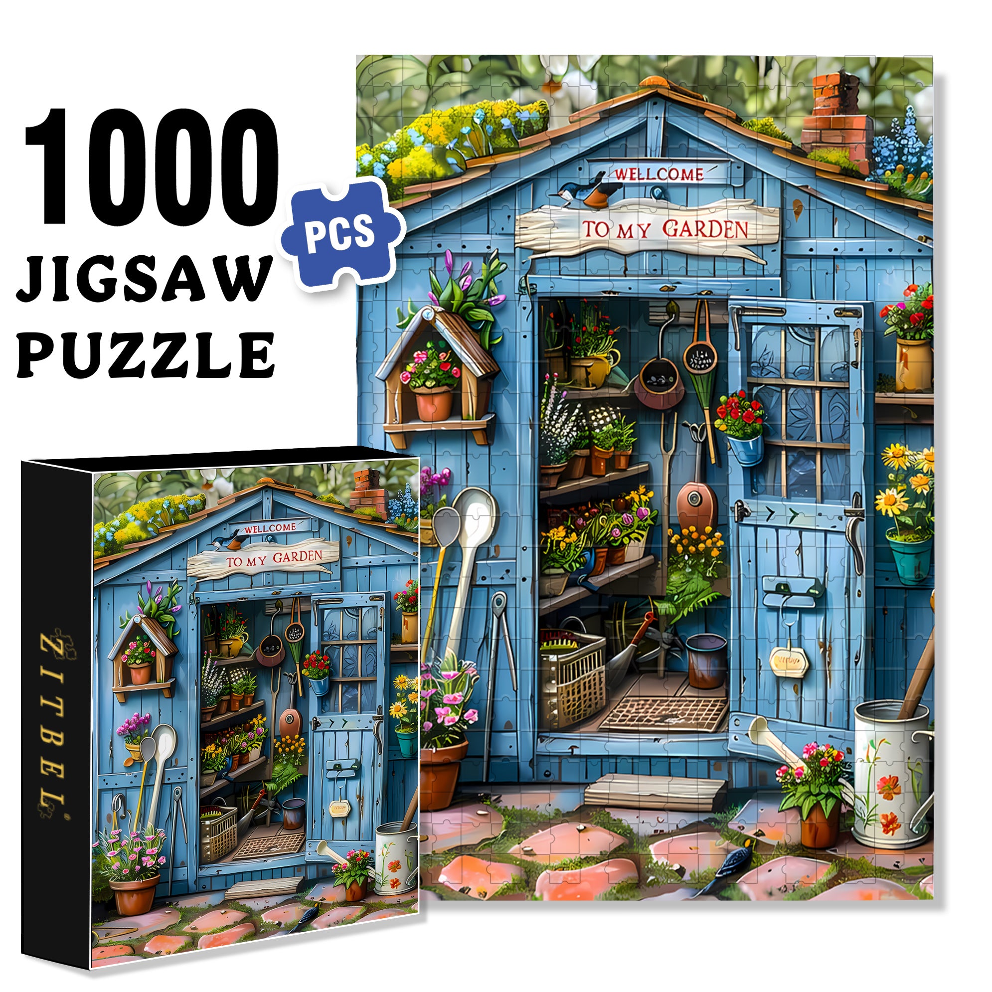 Tommy's Garden 500pcs/1000pcs Jigsaw Puzzle, Scratch-Resistant, Interactive Family Game & Brain-Boosting DIY Decor, Perfect for Halloween, Christmas & New Year Gifts, Family Puzzle Game