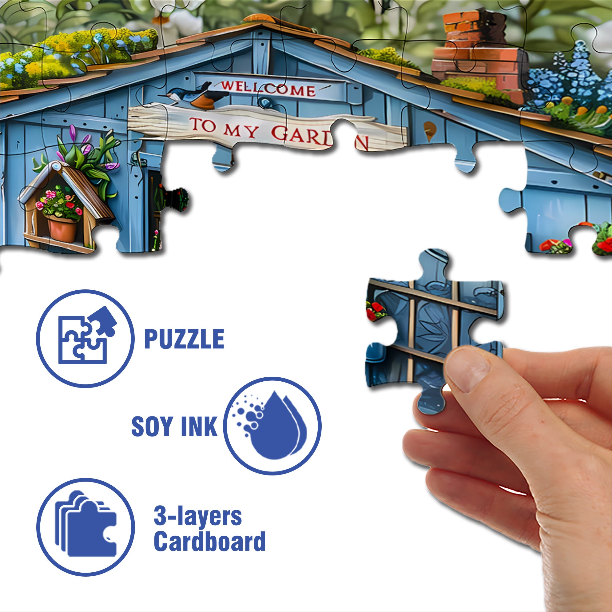 Tommy's Garden 500pcs/1000pcs Jigsaw Puzzle, Scratch-Resistant, Interactive Family Game & Brain-Boosting DIY Decor, Perfect for Halloween, Christmas & New Year Gifts, Family Puzzle Game