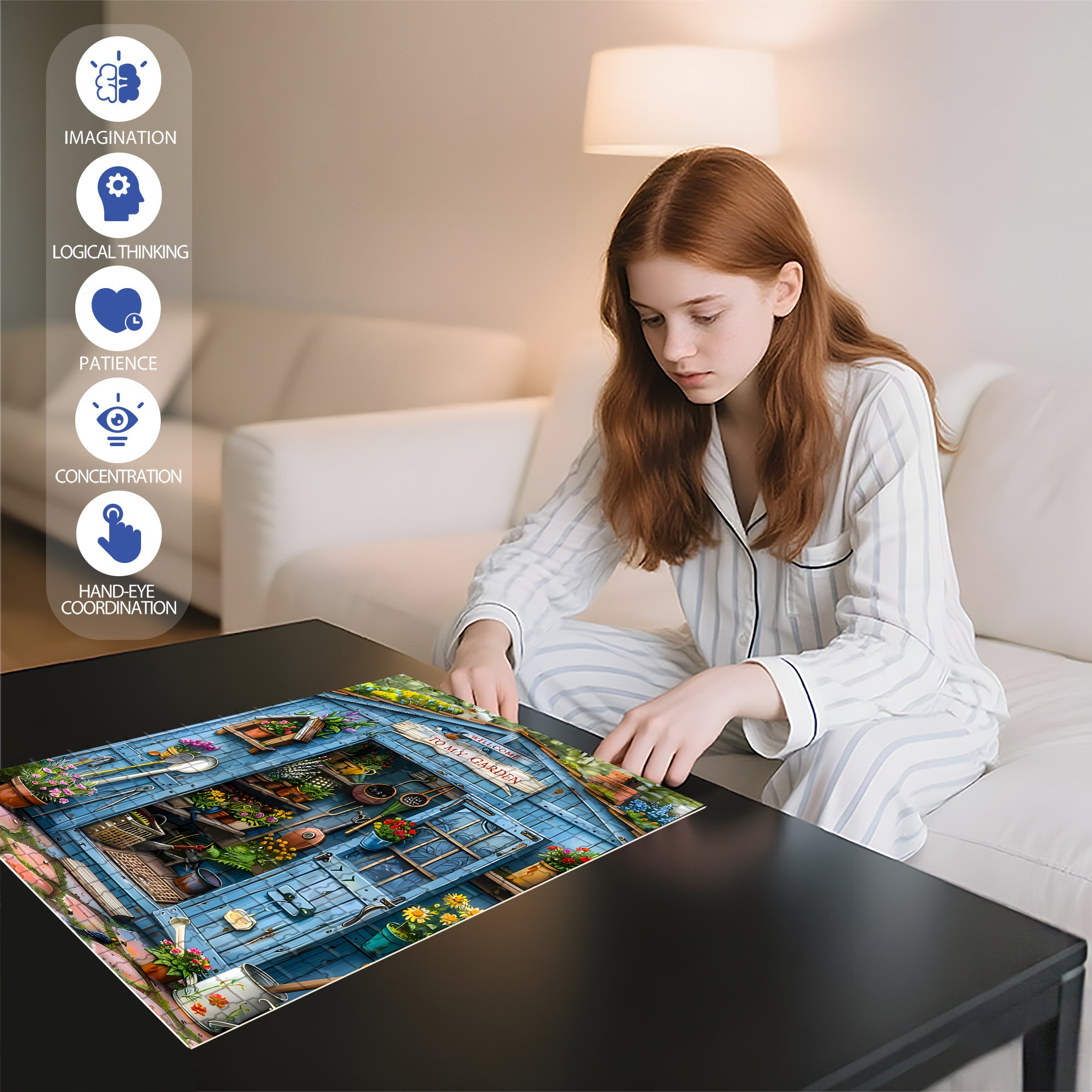 Tommy's Garden 500pcs/1000pcs Jigsaw Puzzle, Scratch-Resistant, Interactive Family Game & Brain-Boosting DIY Decor, Perfect for Halloween, Christmas & New Year Gifts, Family Puzzle Game