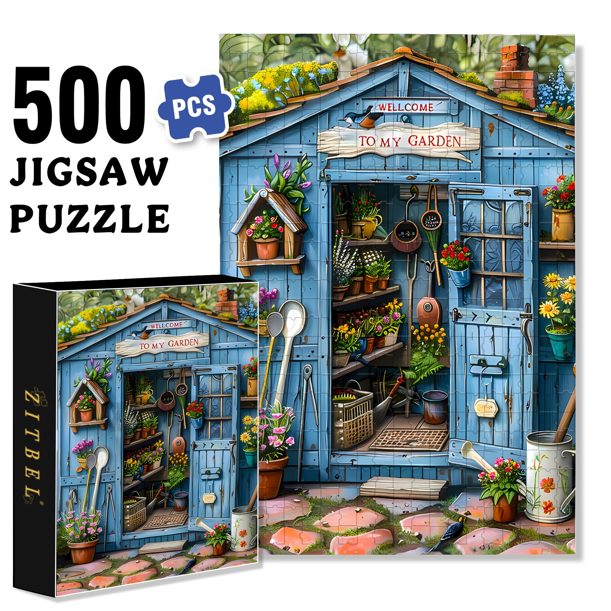 Tommy's Garden 500pcs/1000pcs Jigsaw Puzzle, Scratch-Resistant, Interactive Family Game & Brain-Boosting DIY Decor, Perfect for Halloween, Christmas & New Year Gifts, Family Puzzle Game