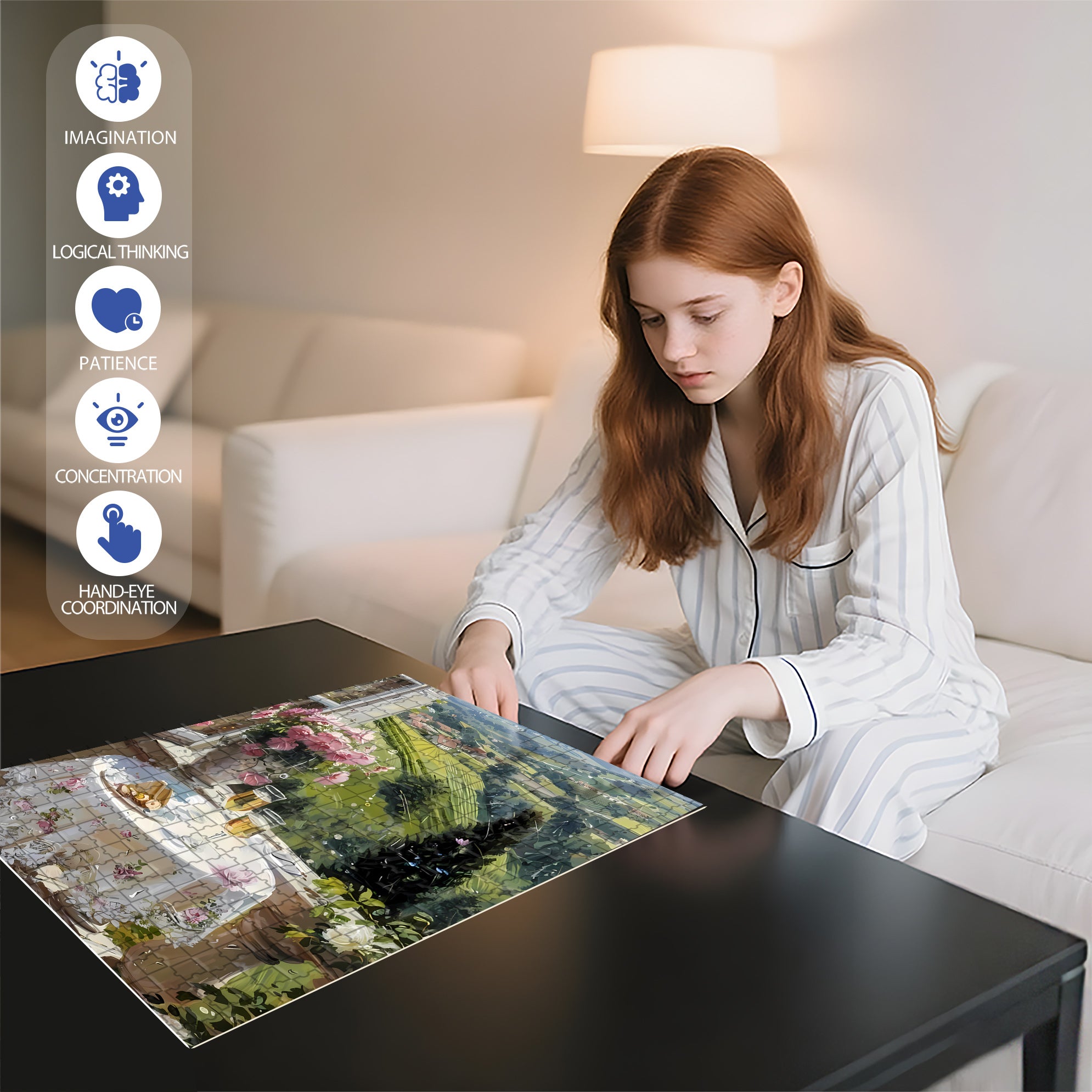 Two Glasses Of Champagne 500pcs/1000pcs Jigsaw Puzzle, Scratch-Resistant, Interactive Family Game & Brain-Boosting DIY Decor, Perfect for Halloween, Christmas & New Year Gifts, Family Puzzle Game