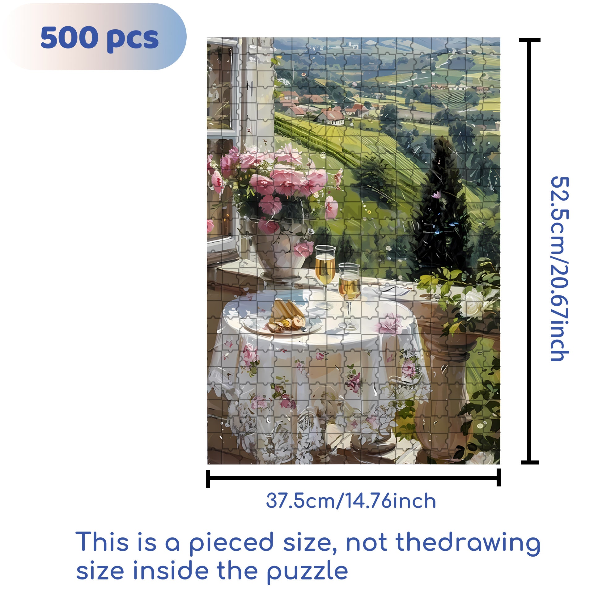 Two Glasses Of Champagne 500pcs/1000pcs Jigsaw Puzzle, Scratch-Resistant, Interactive Family Game & Brain-Boosting DIY Decor, Perfect for Halloween, Christmas & New Year Gifts, Family Puzzle Game