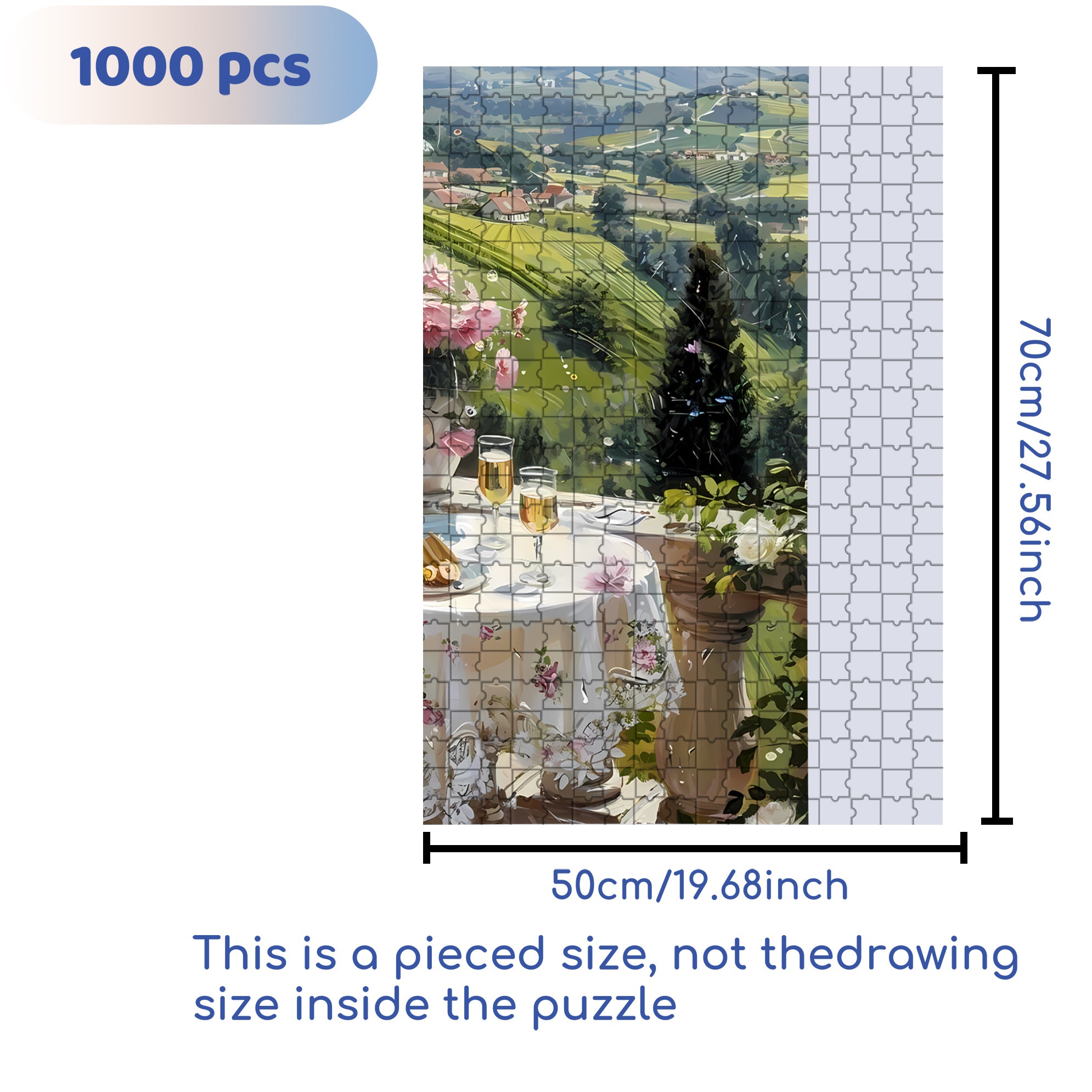 Two Glasses Of Champagne 500pcs/1000pcs Jigsaw Puzzle, Scratch-Resistant, Interactive Family Game & Brain-Boosting DIY Decor, Perfect for Halloween, Christmas & New Year Gifts, Family Puzzle Game