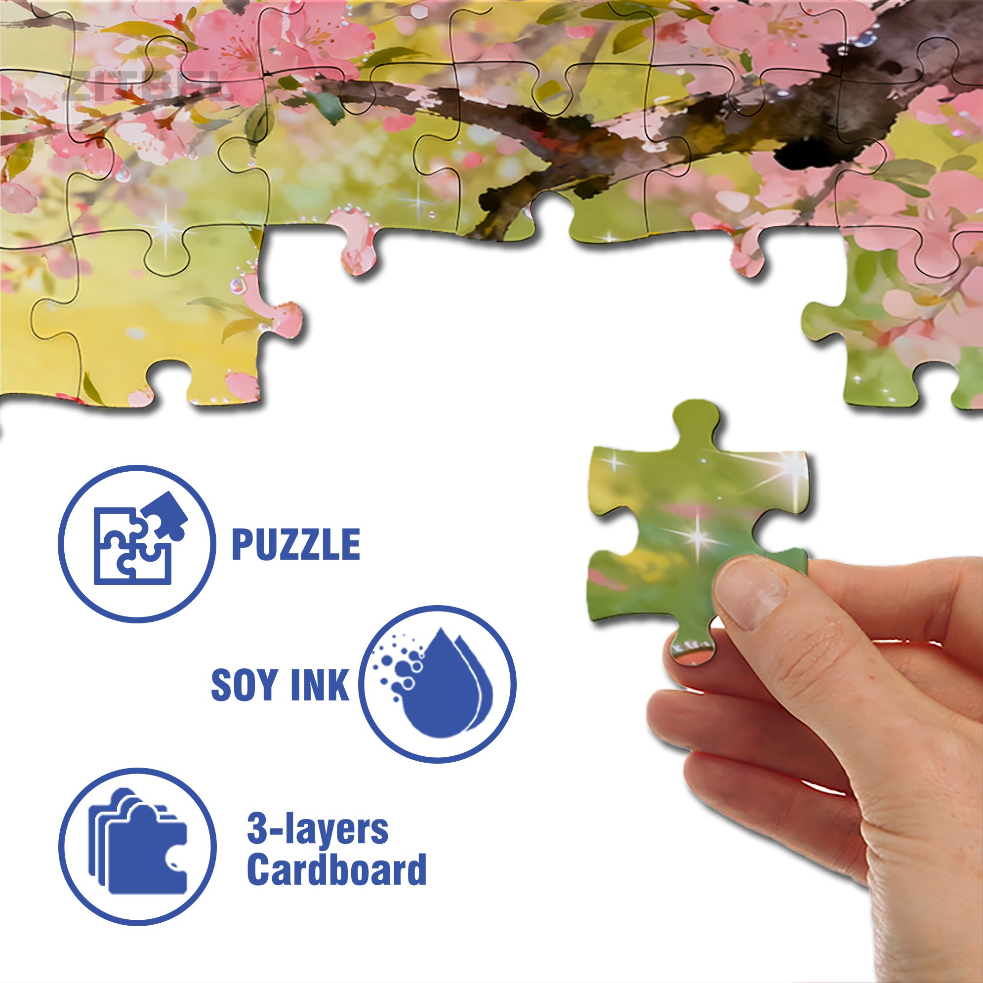 Under The Peach Blossom Tree 500pcs/1000pcs Jigsaw Puzzle, Scratch-Resistant, Interactive Family Game & Brain-Boosting DIY Decor, Perfect for Halloween, Christmas & New Year Gifts, Family Puzzle Game