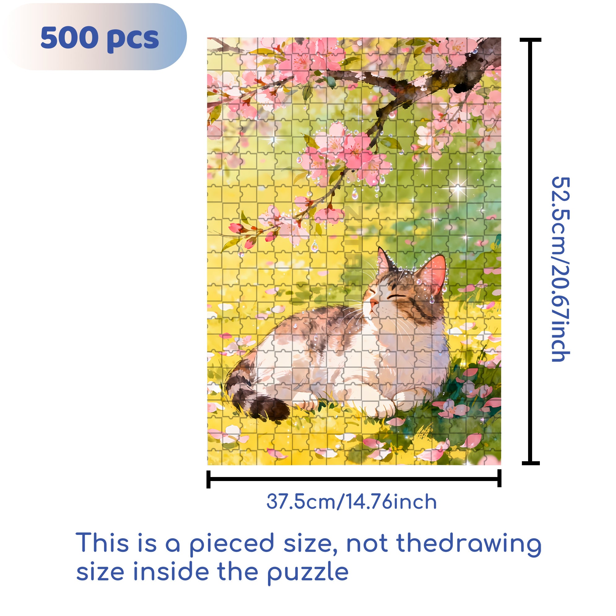 Under The Peach Blossom Tree 500pcs/1000pcs Jigsaw Puzzle, Scratch-Resistant, Interactive Family Game & Brain-Boosting DIY Decor, Perfect for Halloween, Christmas & New Year Gifts, Family Puzzle Game