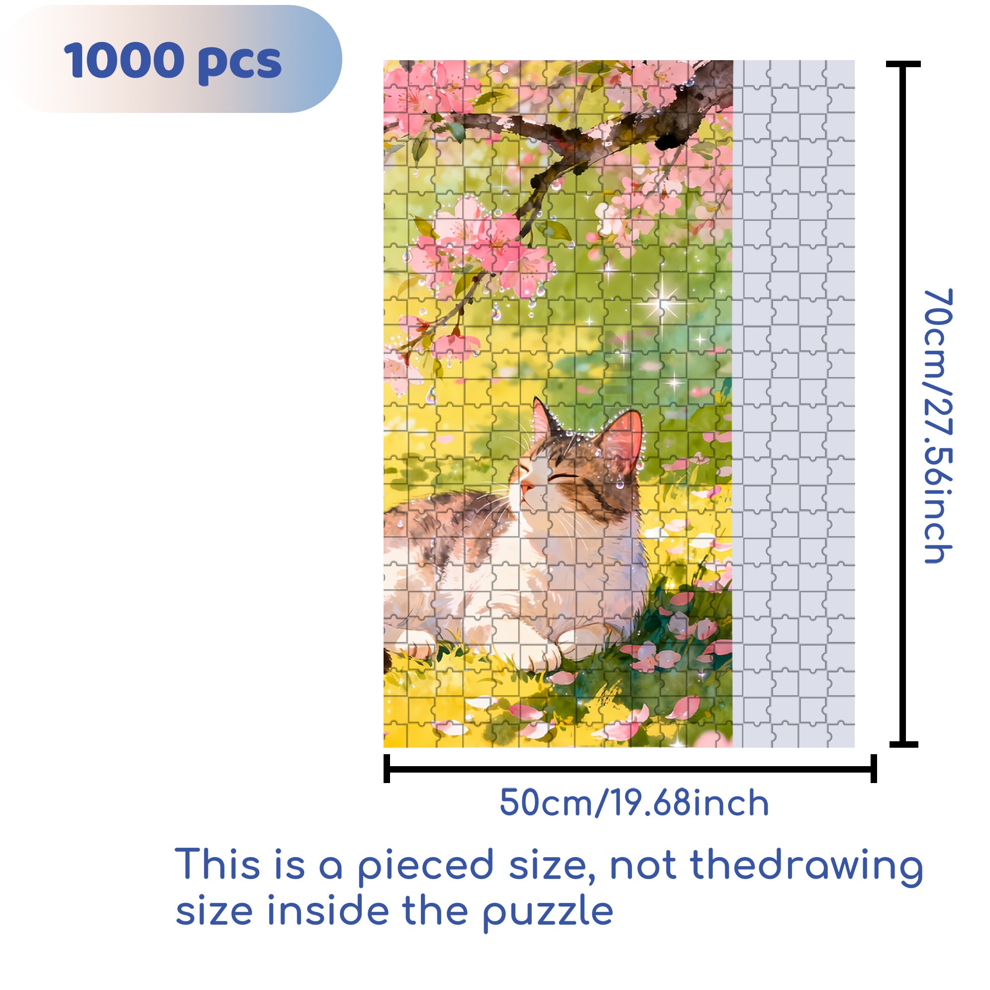 Under The Peach Blossom Tree 500pcs/1000pcs Jigsaw Puzzle, Scratch-Resistant, Interactive Family Game & Brain-Boosting DIY Decor, Perfect for Halloween, Christmas & New Year Gifts, Family Puzzle Game