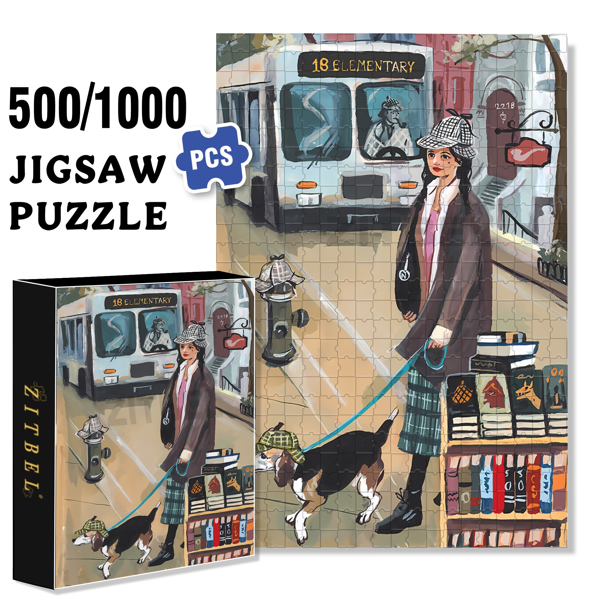 18 Elementary 500pcs/1000pcs Jigsaw Puzzle, Scratch-Resistant, Interactive Family Game & Brain-Boosting DIY Decor, Perfect for Halloween, Christmas & New Year Gifts, Family Puzzle Game