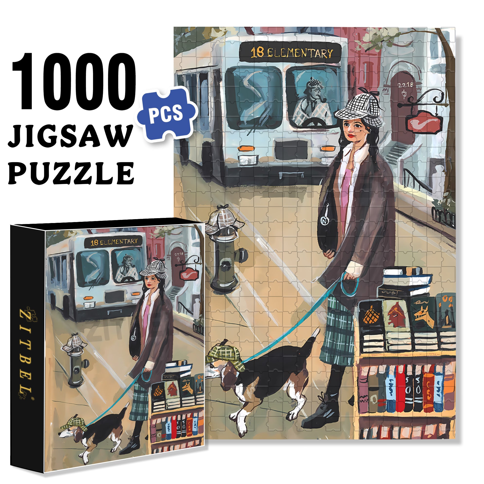 18 Elementary 500pcs/1000pcs Jigsaw Puzzle, Scratch-Resistant, Interactive Family Game & Brain-Boosting DIY Decor, Perfect for Halloween, Christmas & New Year Gifts, Family Puzzle Game