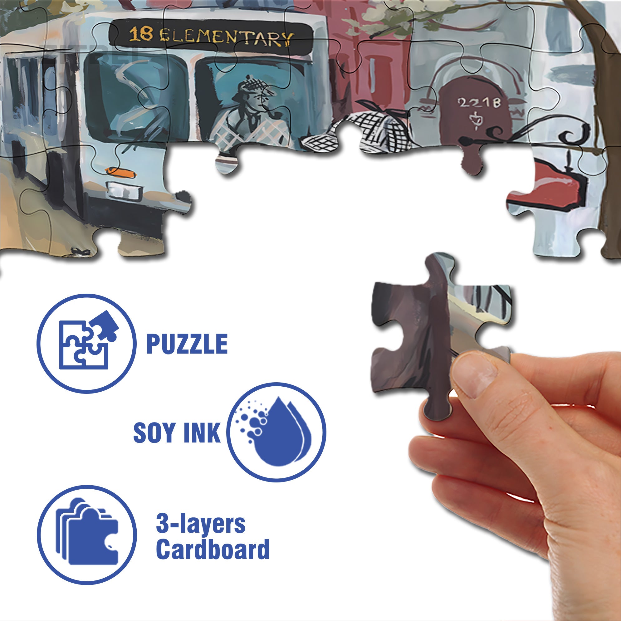 18 Elementary 500pcs/1000pcs Jigsaw Puzzle, Scratch-Resistant, Interactive Family Game & Brain-Boosting DIY Decor, Perfect for Halloween, Christmas & New Year Gifts, Family Puzzle Game