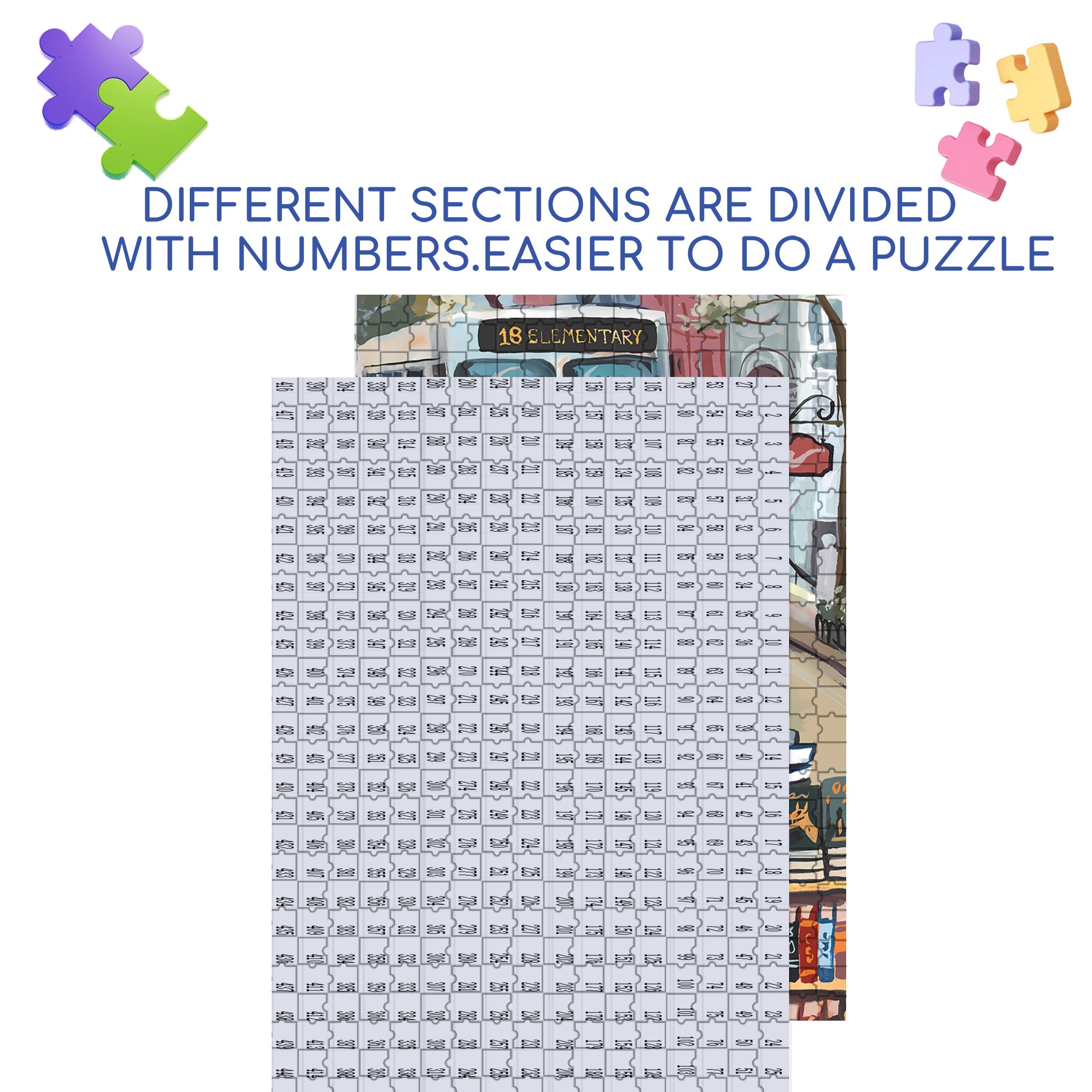 18 Elementary 500pcs/1000pcs Jigsaw Puzzle, Scratch-Resistant, Interactive Family Game & Brain-Boosting DIY Decor, Perfect for Halloween, Christmas & New Year Gifts, Family Puzzle Game