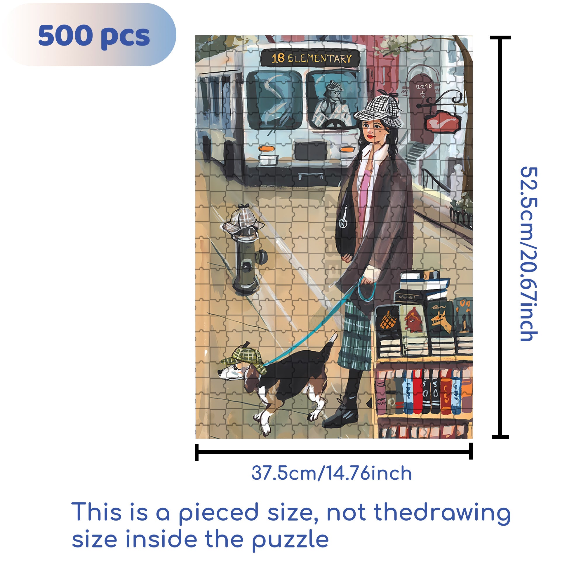 18 Elementary 500pcs/1000pcs Jigsaw Puzzle, Scratch-Resistant, Interactive Family Game & Brain-Boosting DIY Decor, Perfect for Halloween, Christmas & New Year Gifts, Family Puzzle Game