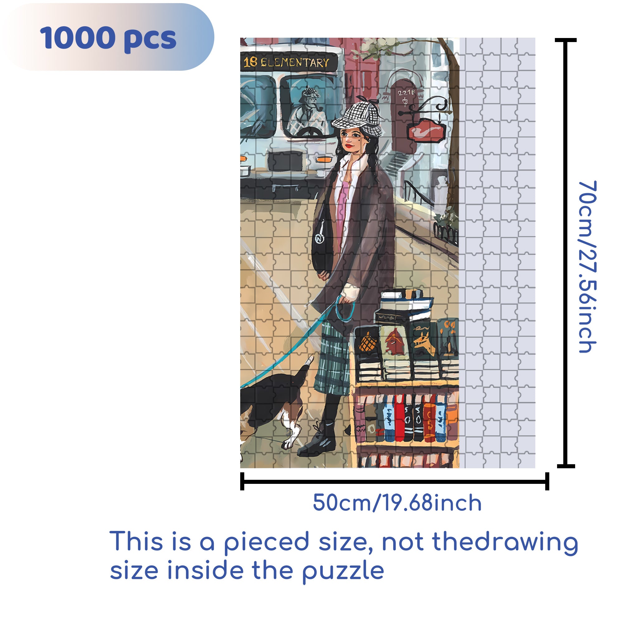 18 Elementary 500pcs/1000pcs Jigsaw Puzzle, Scratch-Resistant, Interactive Family Game & Brain-Boosting DIY Decor, Perfect for Halloween, Christmas & New Year Gifts, Family Puzzle Game