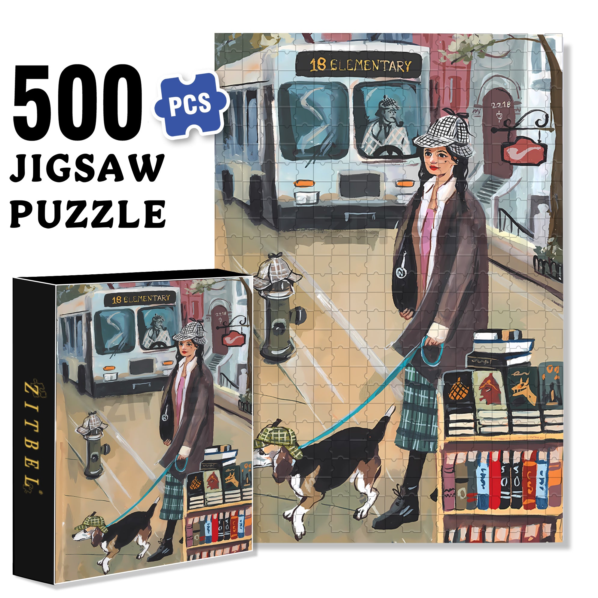 18 Elementary 500pcs/1000pcs Jigsaw Puzzle, Scratch-Resistant, Interactive Family Game & Brain-Boosting DIY Decor, Perfect for Halloween, Christmas & New Year Gifts, Family Puzzle Game