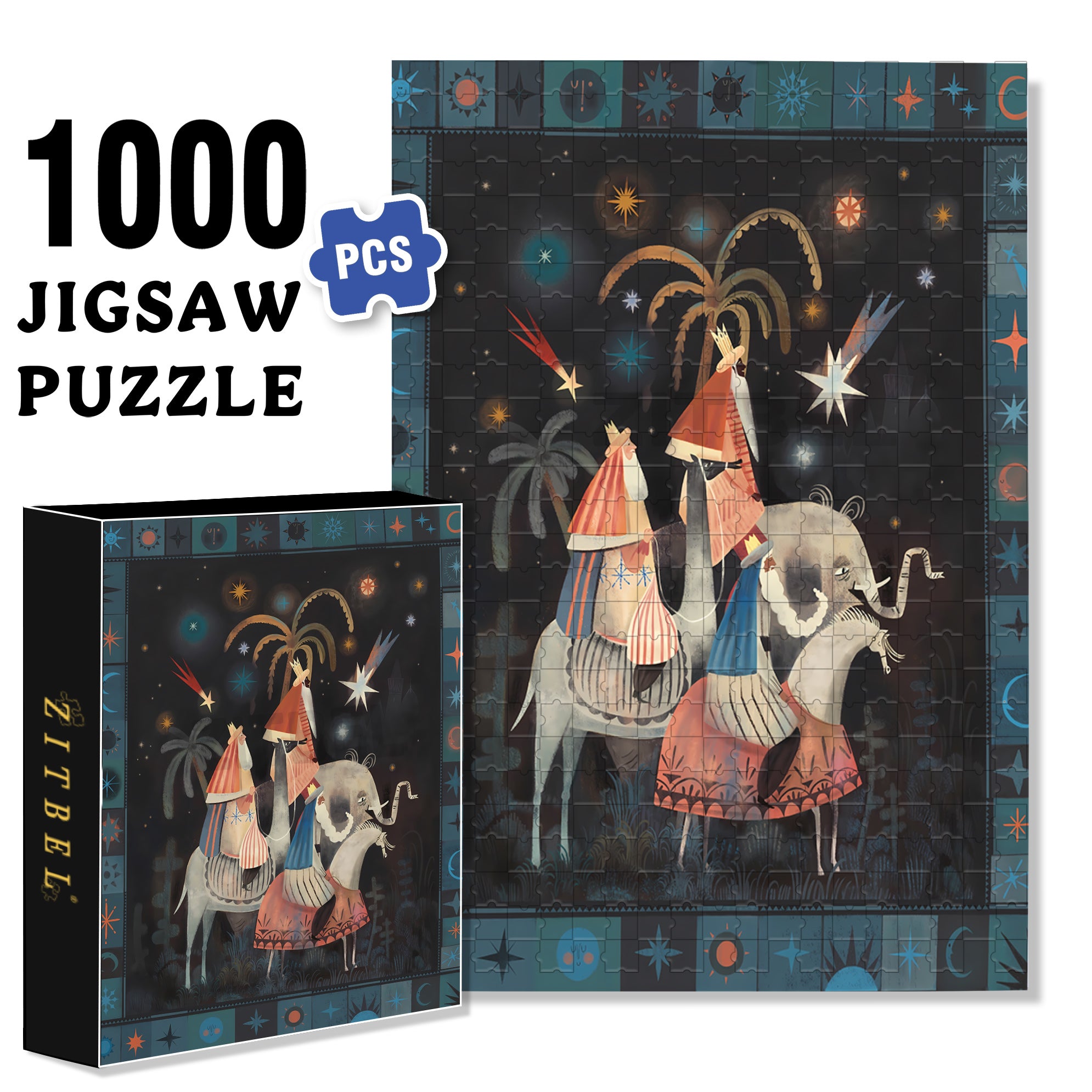 Ali Baba 500pcs/1000pcs Jigsaw Puzzle, Scratch-Resistant, Interactive Family Game & Brain-Boosting DIY Decor, Perfect for Halloween, Christmas & New Year Gifts, Family Puzzle Game