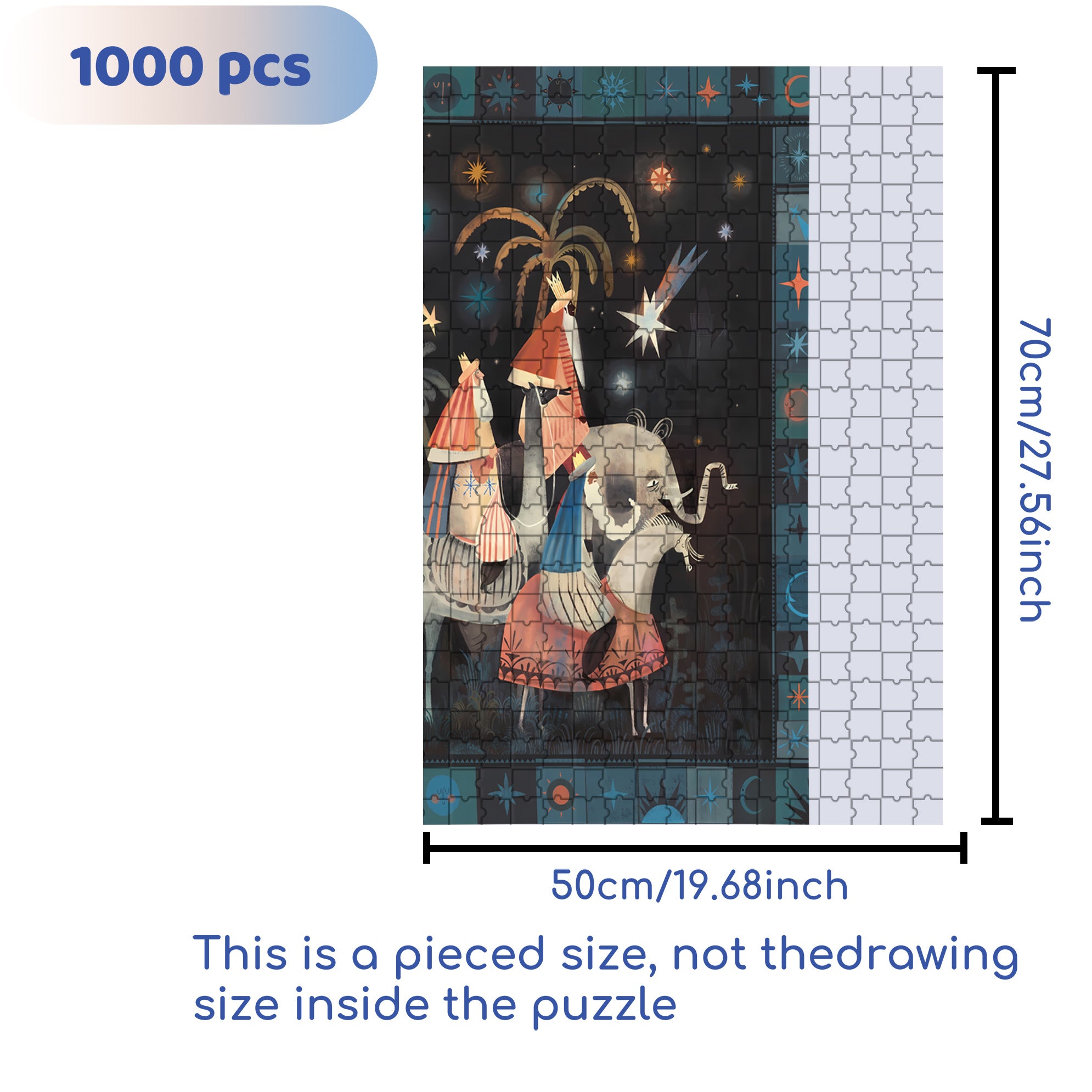Ali Baba 500pcs/1000pcs Jigsaw Puzzle, Scratch-Resistant, Interactive Family Game & Brain-Boosting DIY Decor, Perfect for Halloween, Christmas & New Year Gifts, Family Puzzle Game
