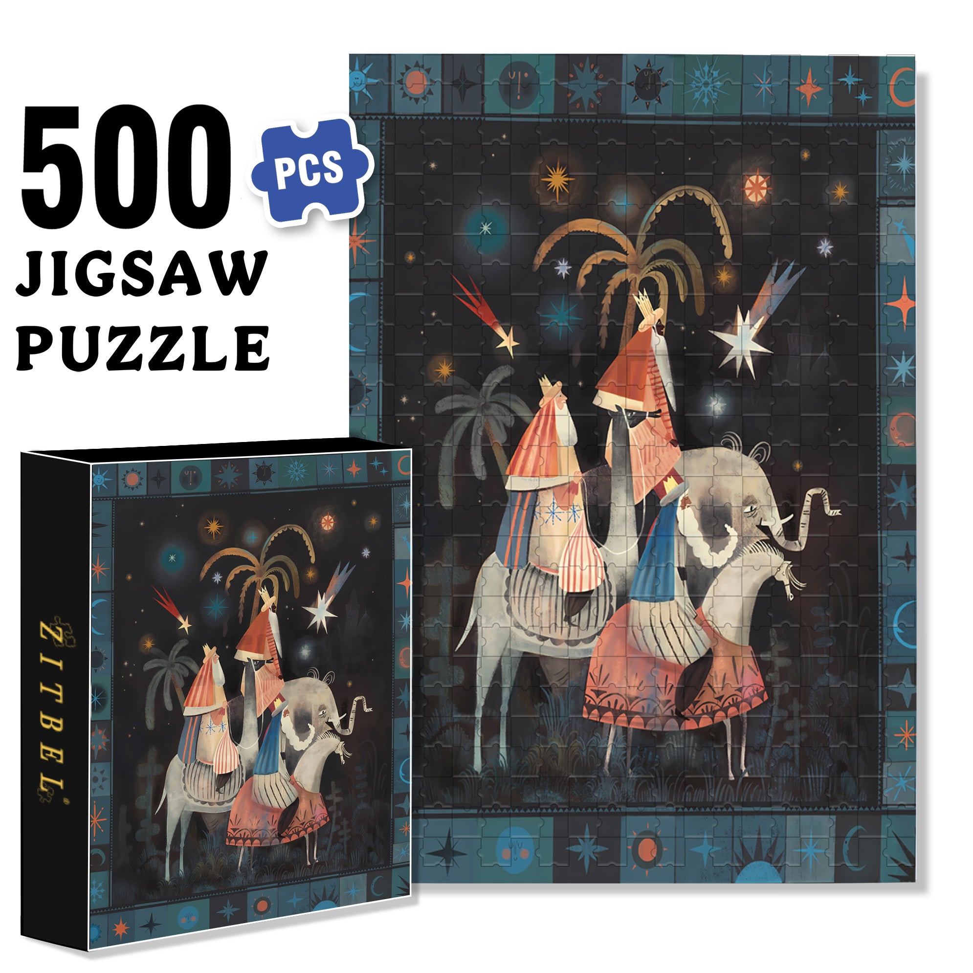Ali Baba 500pcs/1000pcs Jigsaw Puzzle, Scratch-Resistant, Interactive Family Game & Brain-Boosting DIY Decor, Perfect for Halloween, Christmas & New Year Gifts, Family Puzzle Game