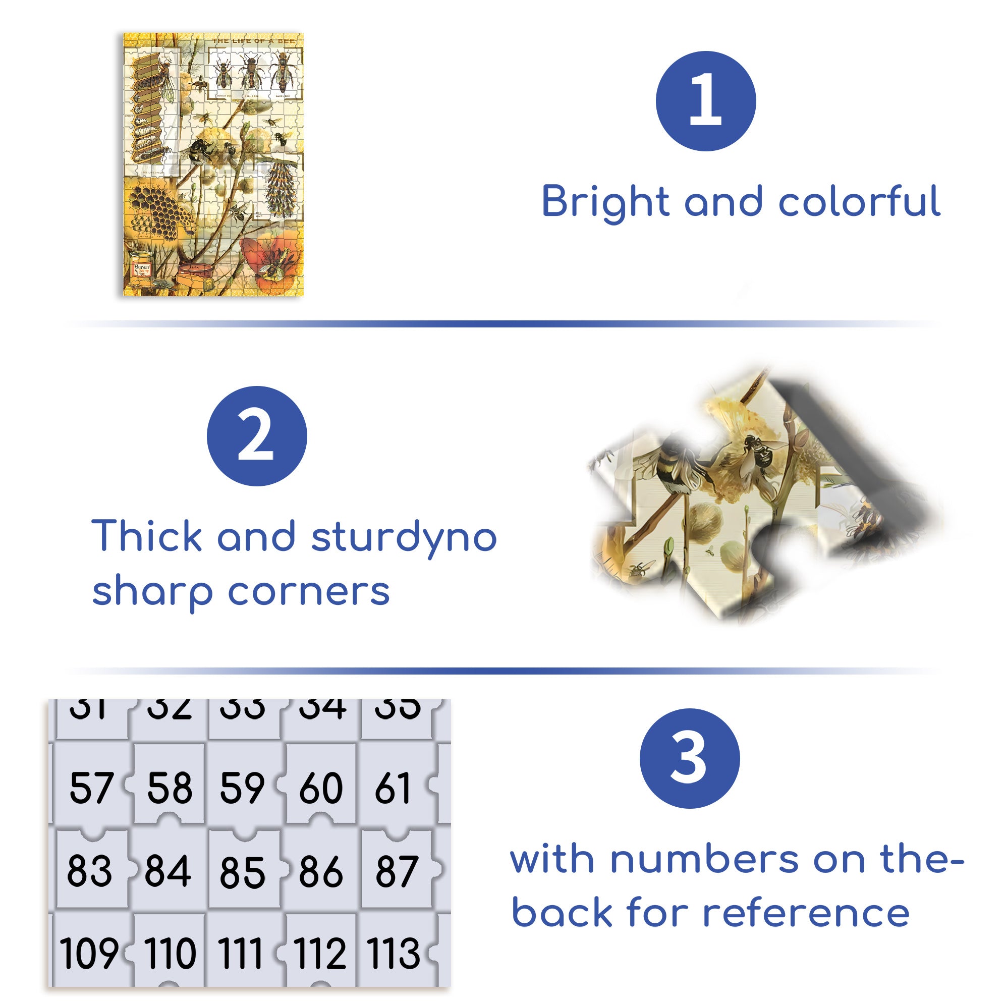 Bee 500pcs/1000pcs Jigsaw Puzzle, Scratch-Resistant, Interactive Family Game & Brain-Boosting DIY Decor, Perfect for Halloween, Christmas & New Year Gifts, Family Puzzle Game