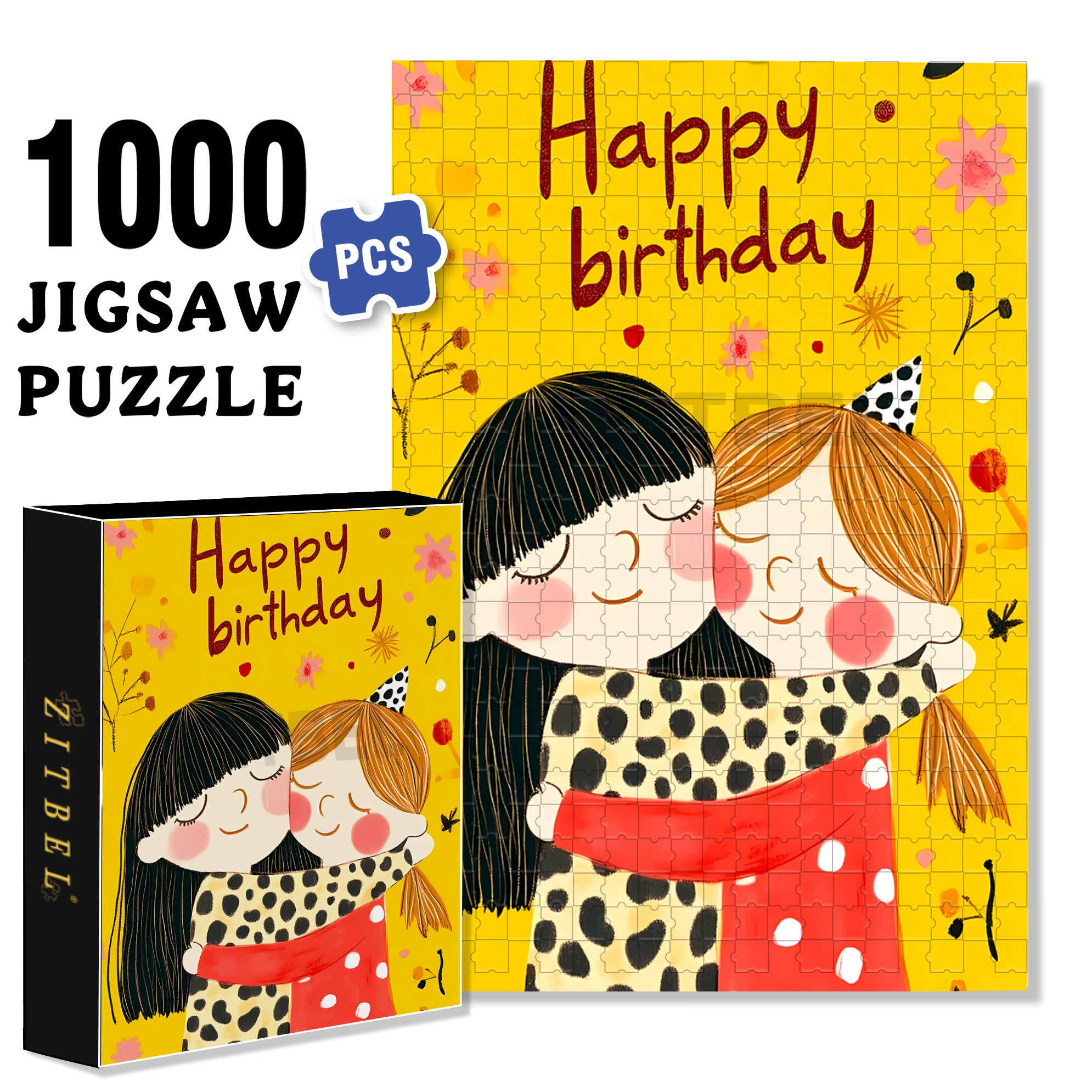 Birthday 500pcs/1000pcs Jigsaw Puzzle, Scratch-Resistant, Interactive Family Game & Brain-Boosting DIY Decor, Perfect for Halloween, Christmas & New Year Gifts, Family Puzzle Game