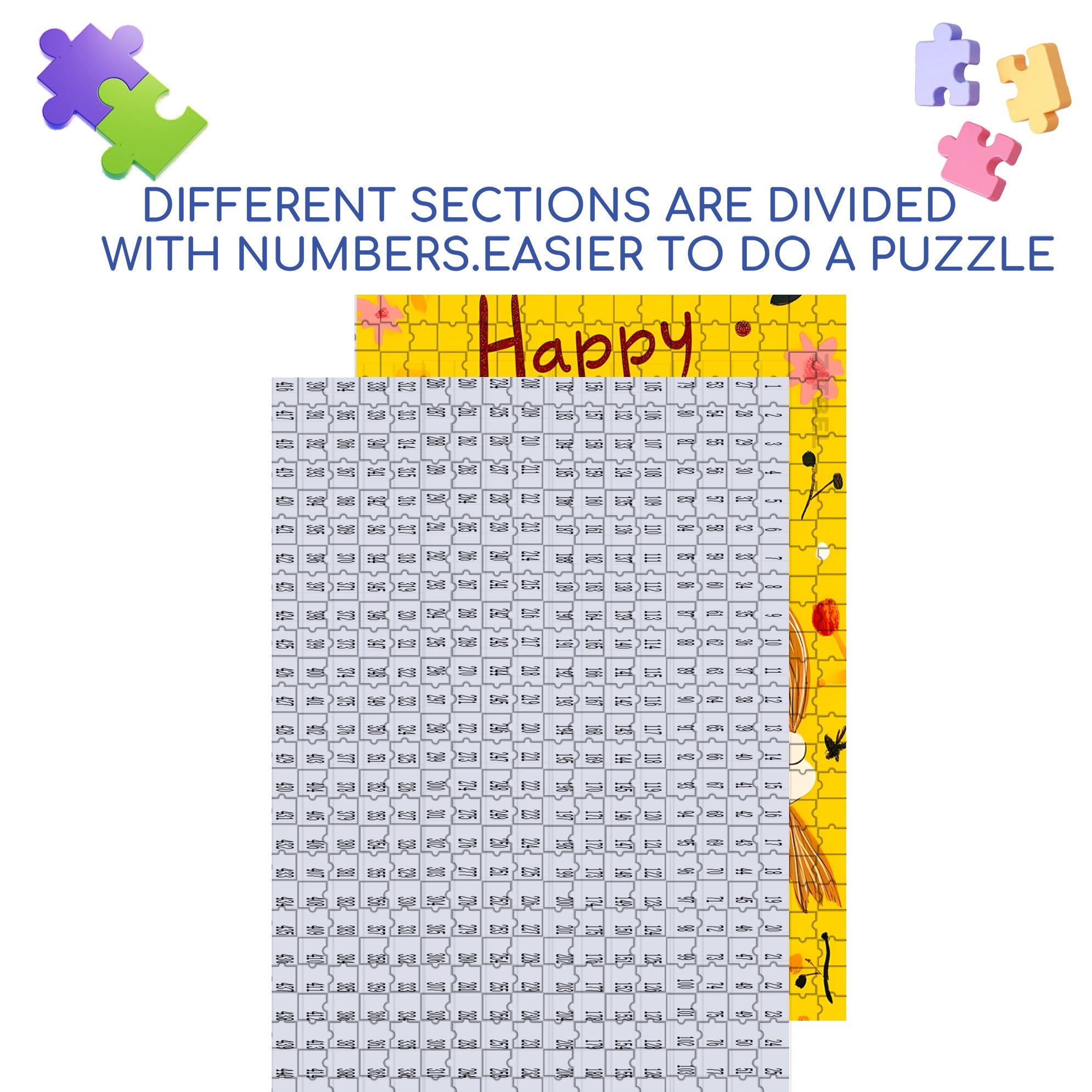 Birthday 500pcs/1000pcs Jigsaw Puzzle, Scratch-Resistant, Interactive Family Game & Brain-Boosting DIY Decor, Perfect for Halloween, Christmas & New Year Gifts, Family Puzzle Game